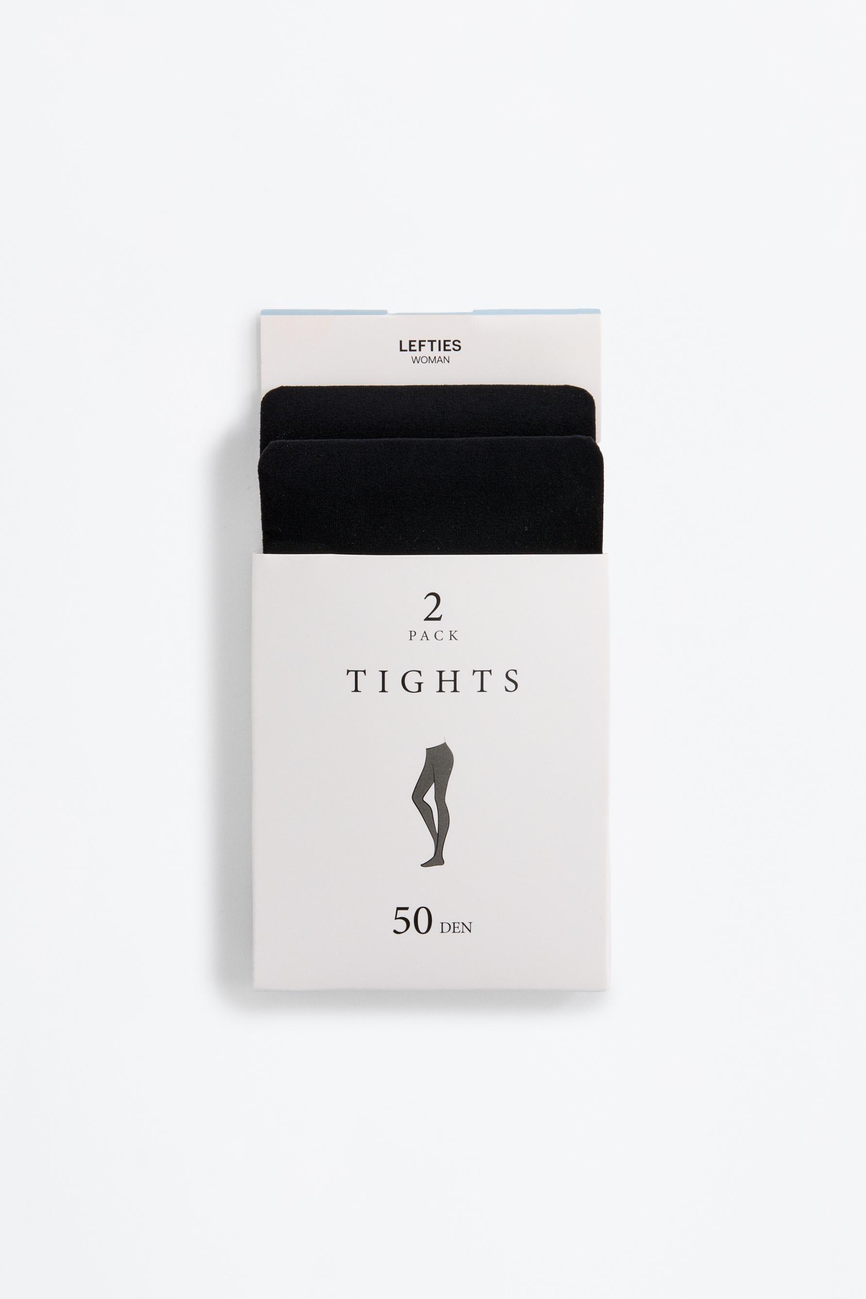 50 Denier Basic Tights - 2-Pack — BLACK