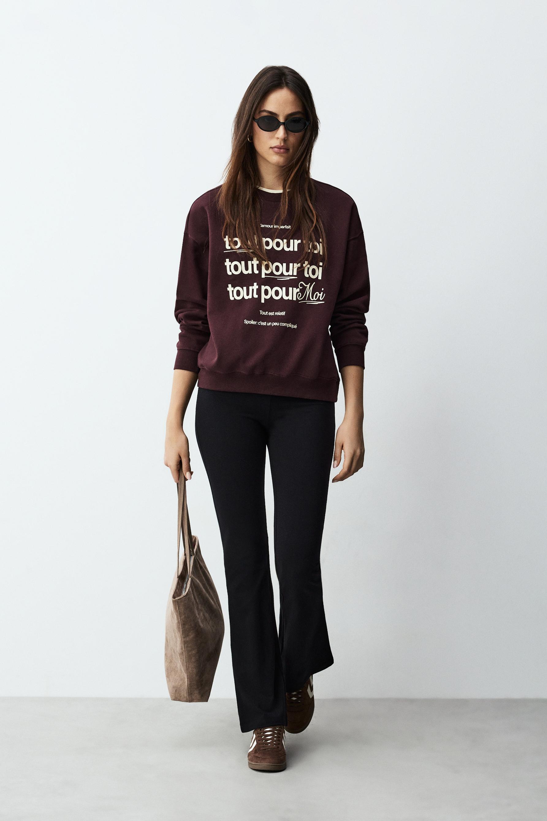 Legging flare cintura canalé