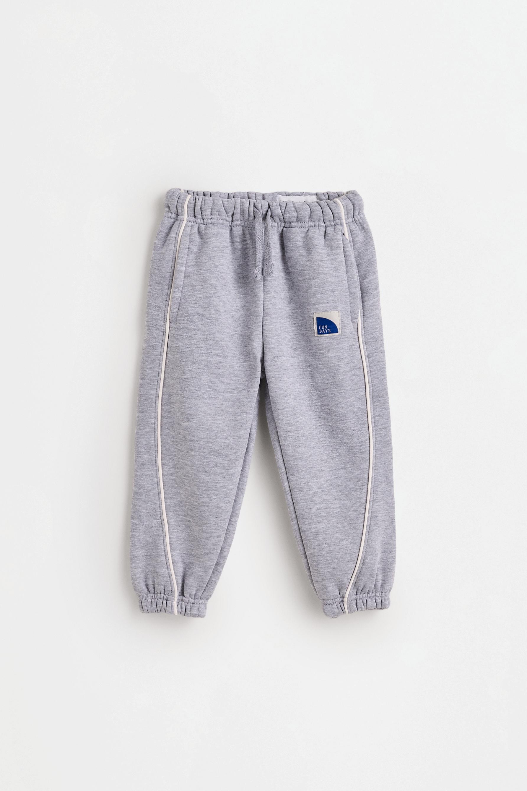 Plush trousers with piping — GREY MARL