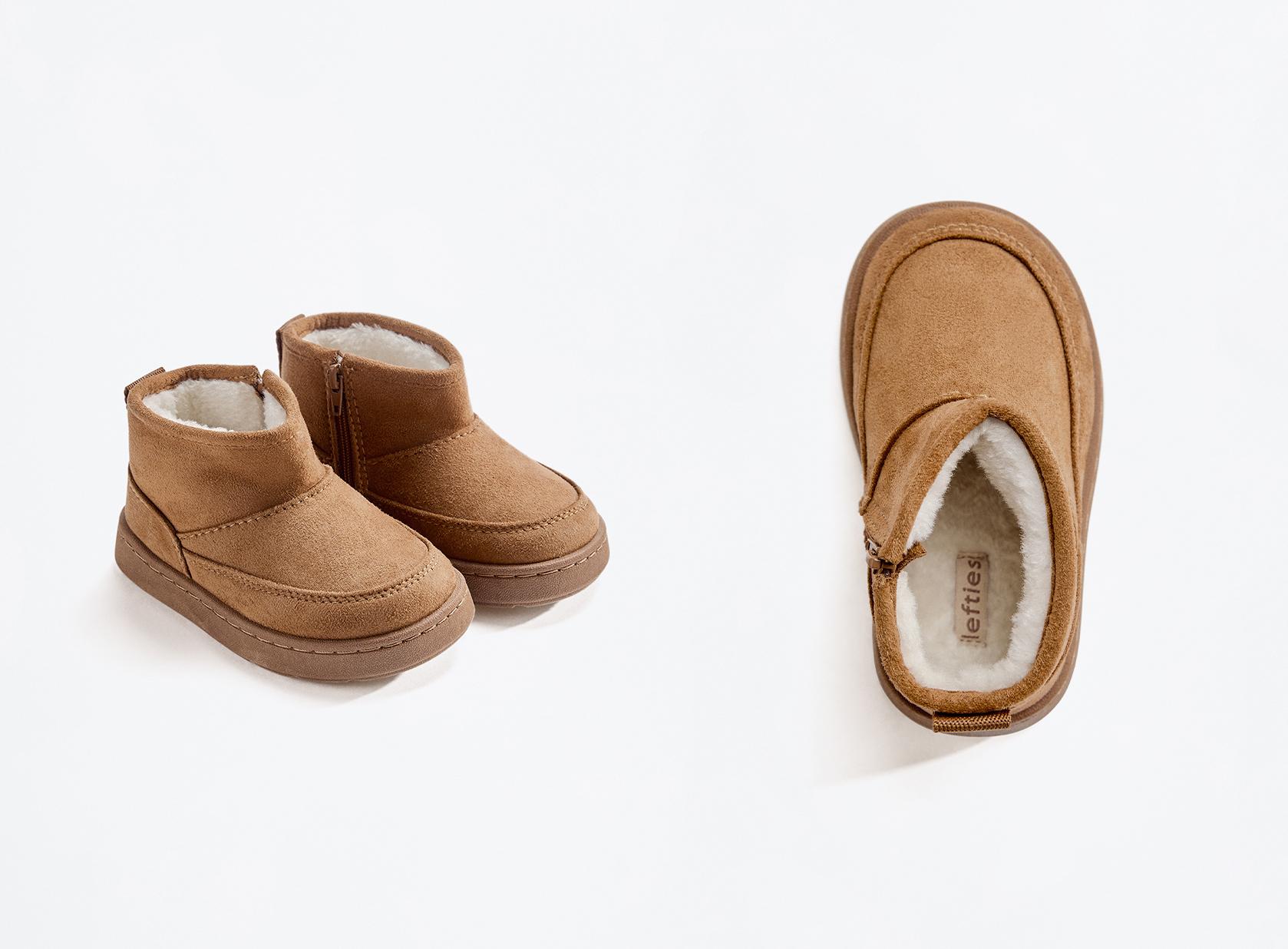 Lined faux fur boot — BEIGE