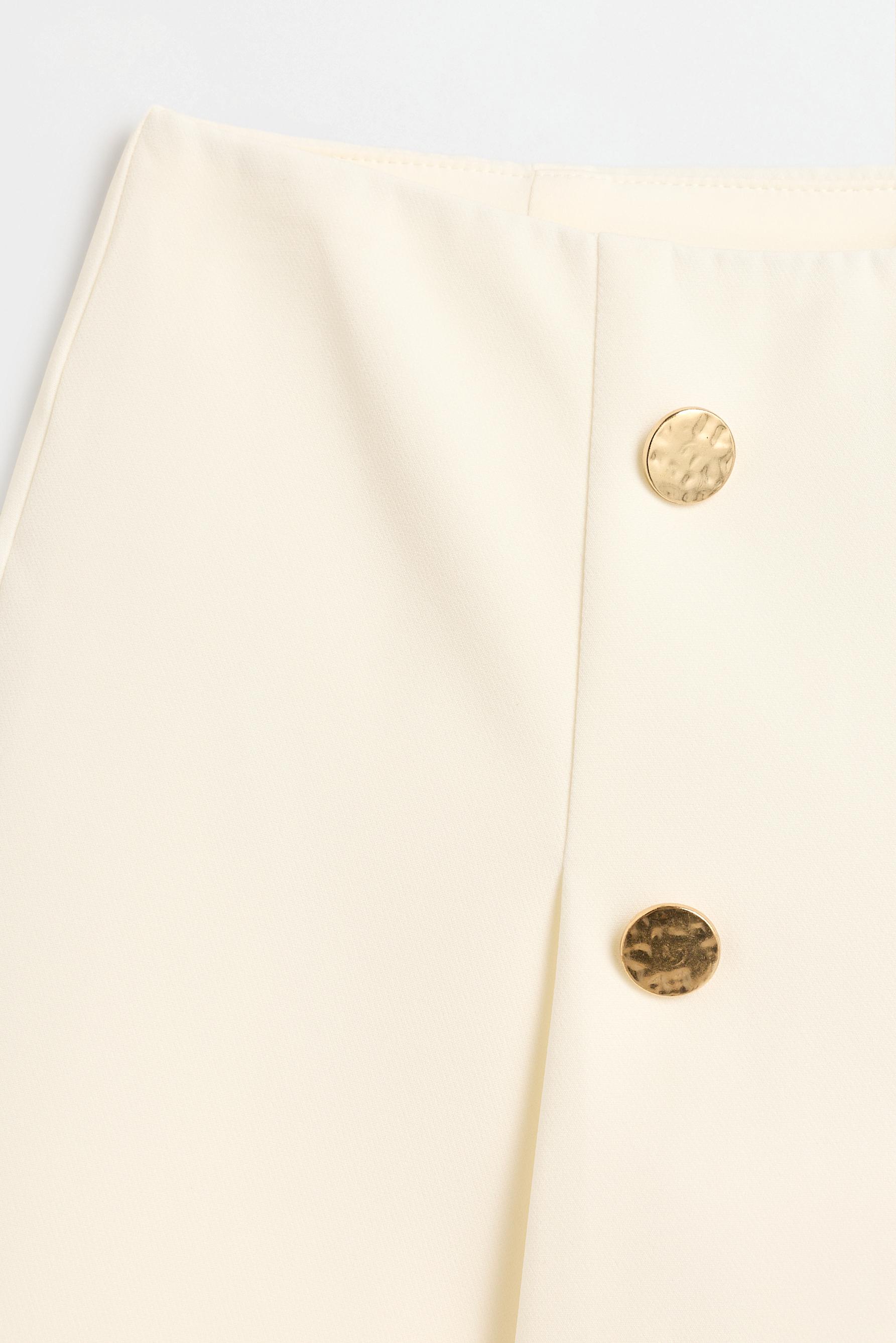 Gold button skort — OFF WHITE