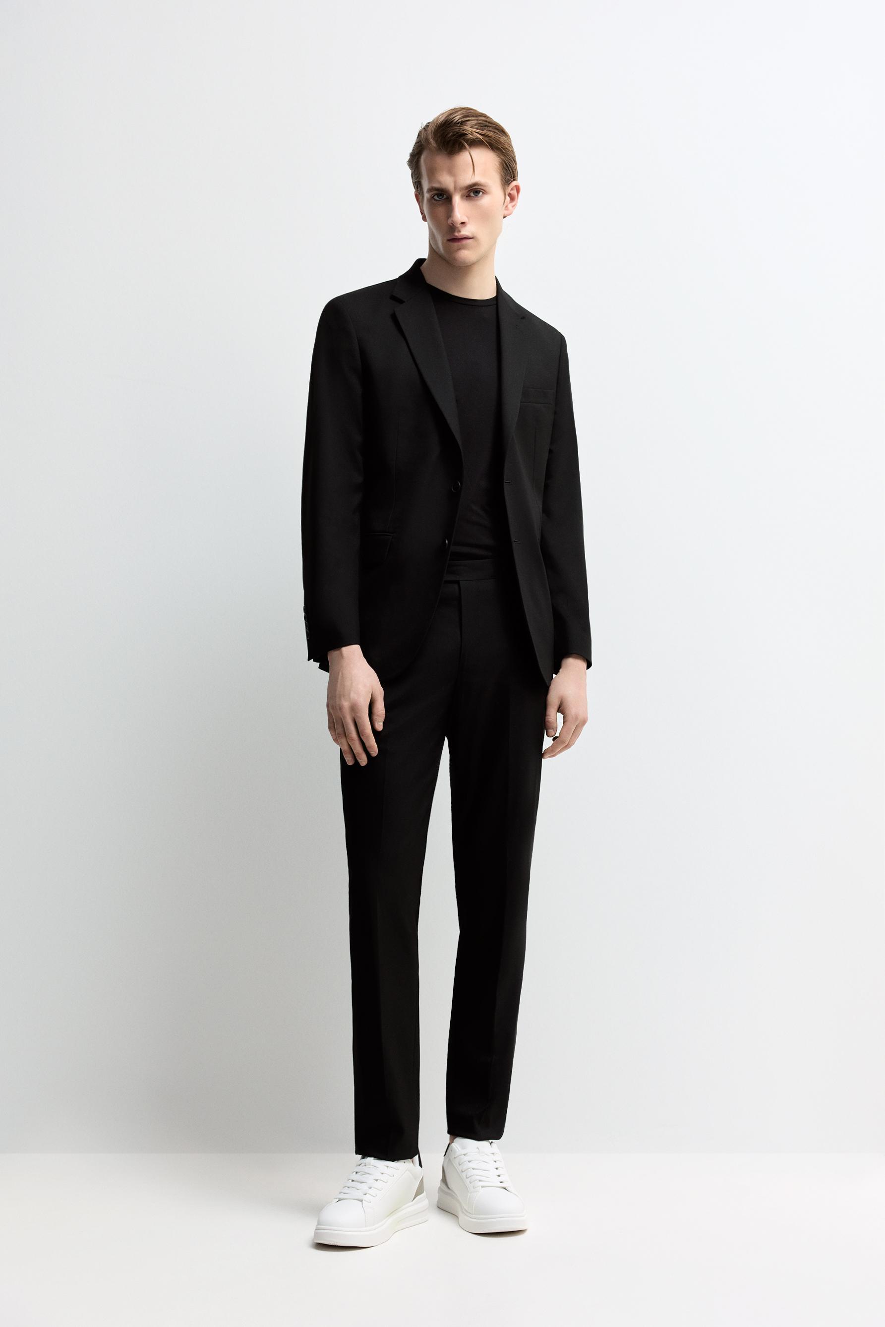 Slim fit suit trousers — BLACK