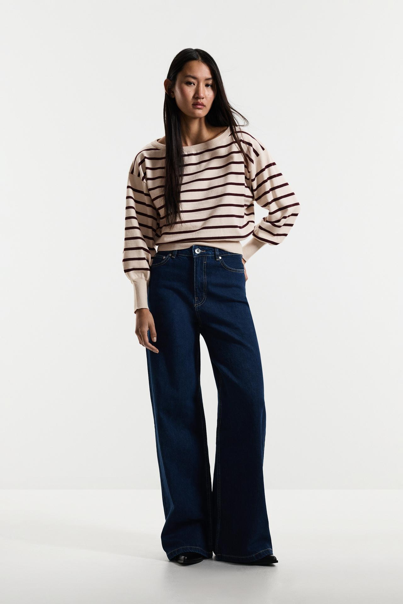 Off-the-shoulder knit sweater — ECRU/BEIGE