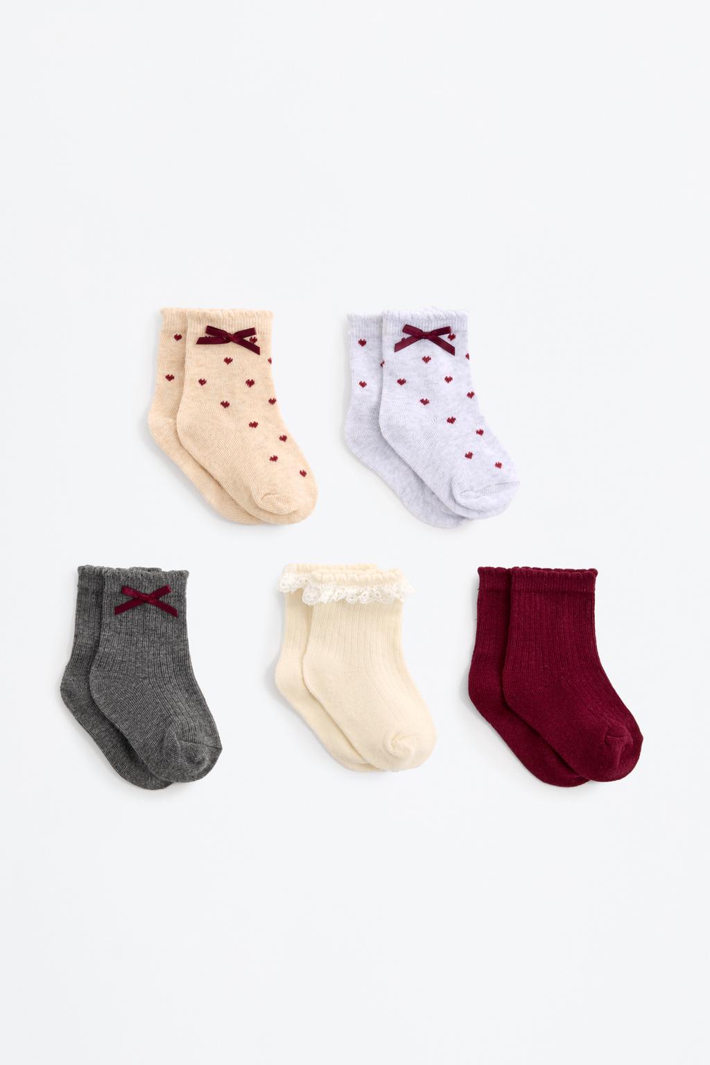 Pack 5 calcetíns altos con detalles