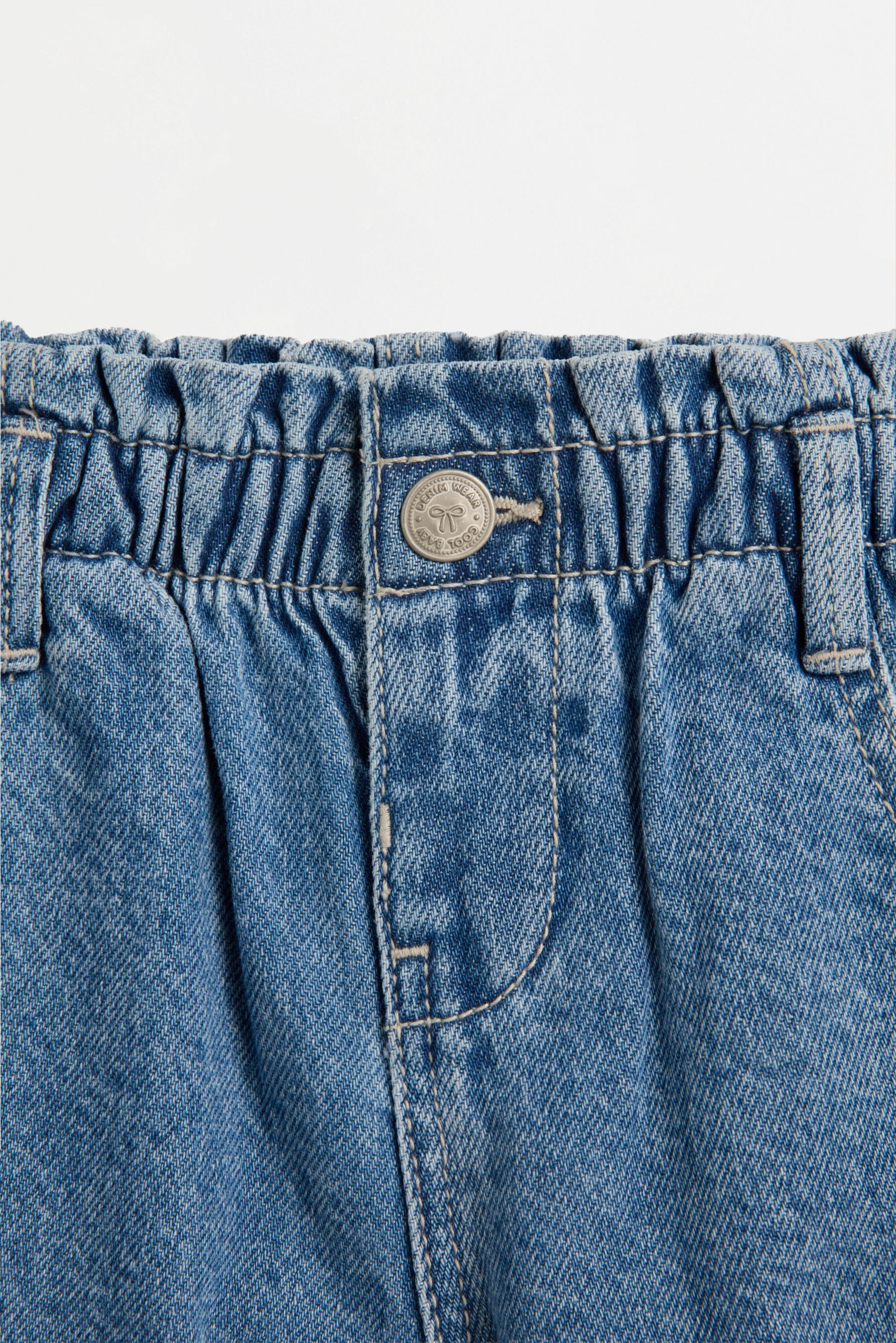 Denim paperbag shorts — INDIGO