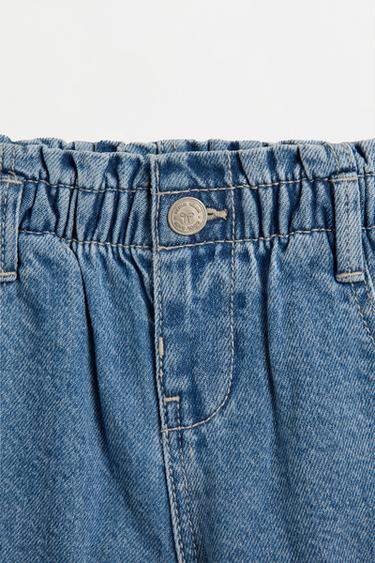 Denim paperbag shorts — INDIGO 3