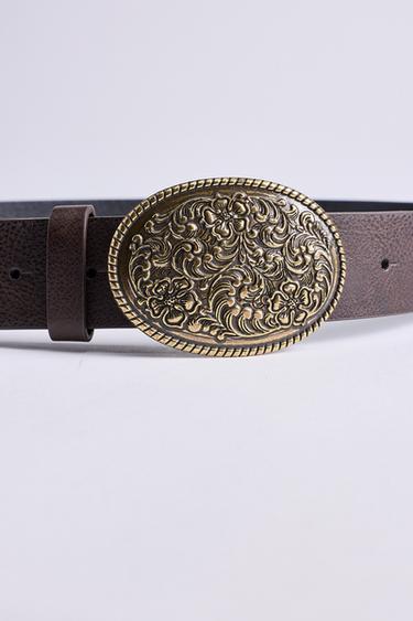 Large buckle belt — CHOCOLATE BROWN 4