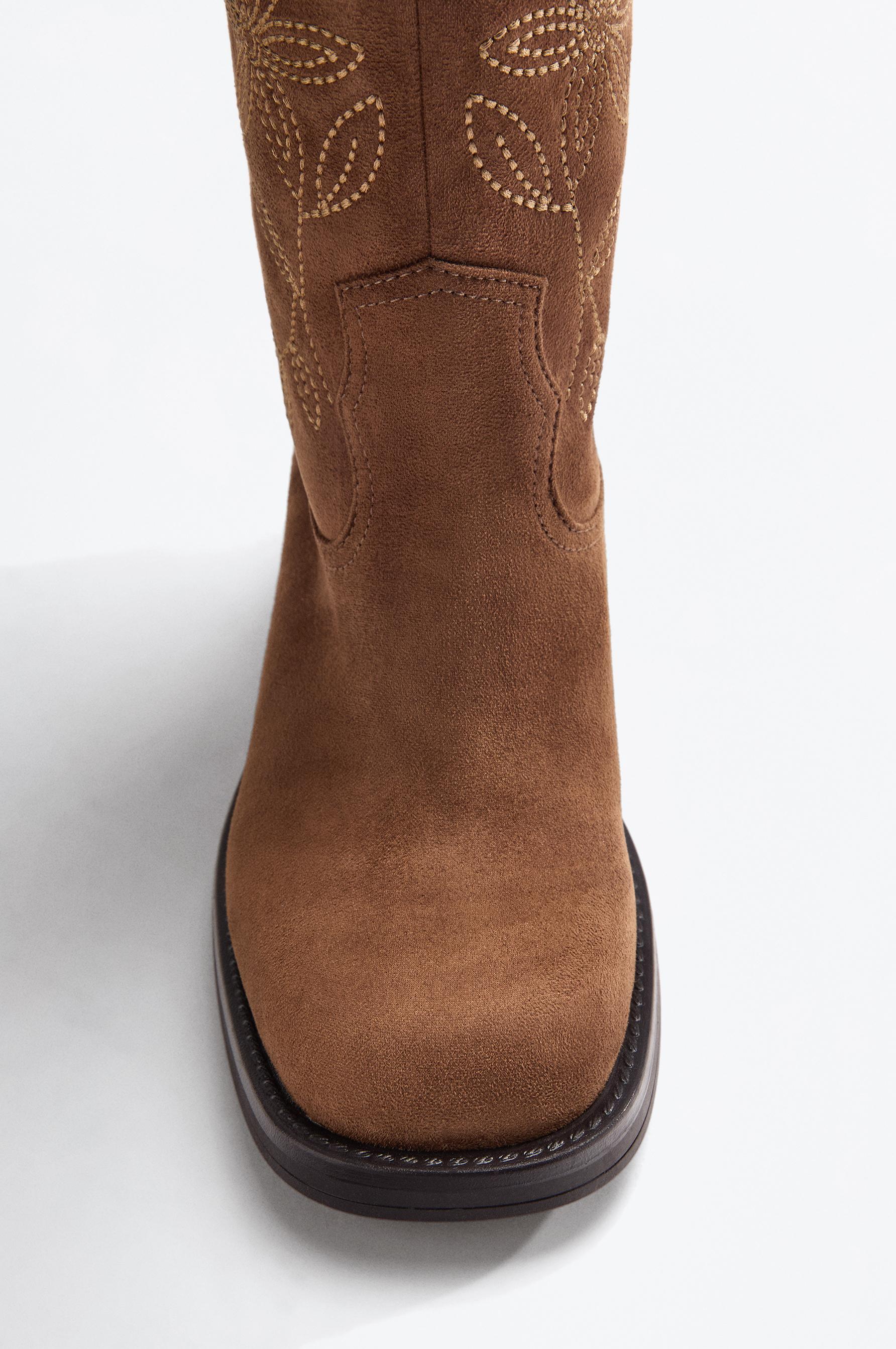 Western topstitched boot — LEATHER
