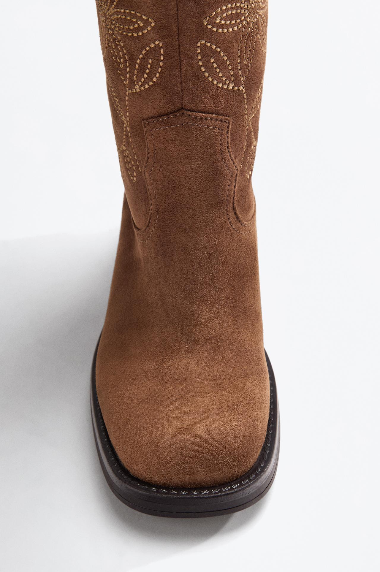 Western topstitched boot — LEATHER