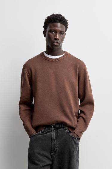 Soft knit sweater — BROWN 1