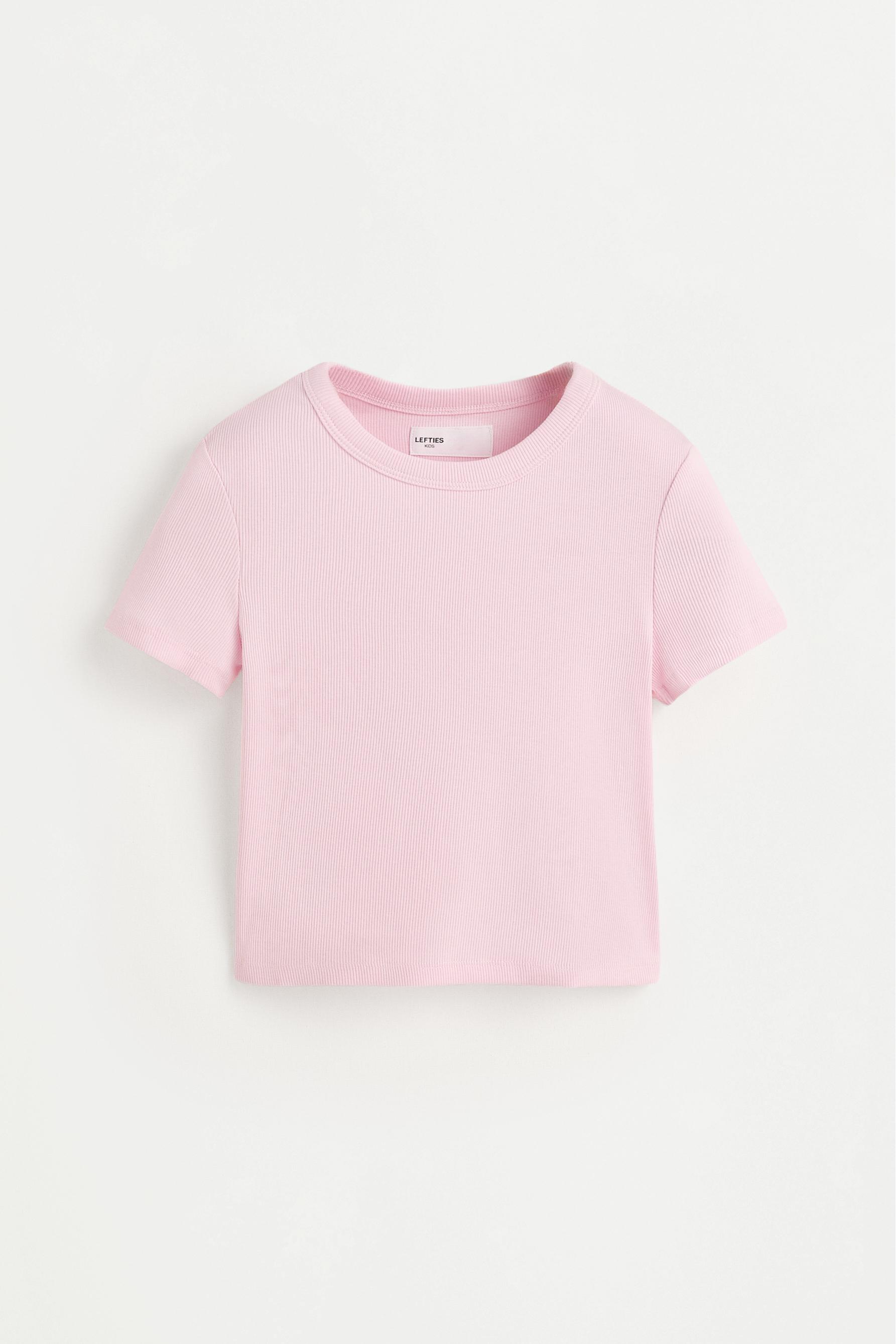 Ribbed T-shirt — PASTEL PINK