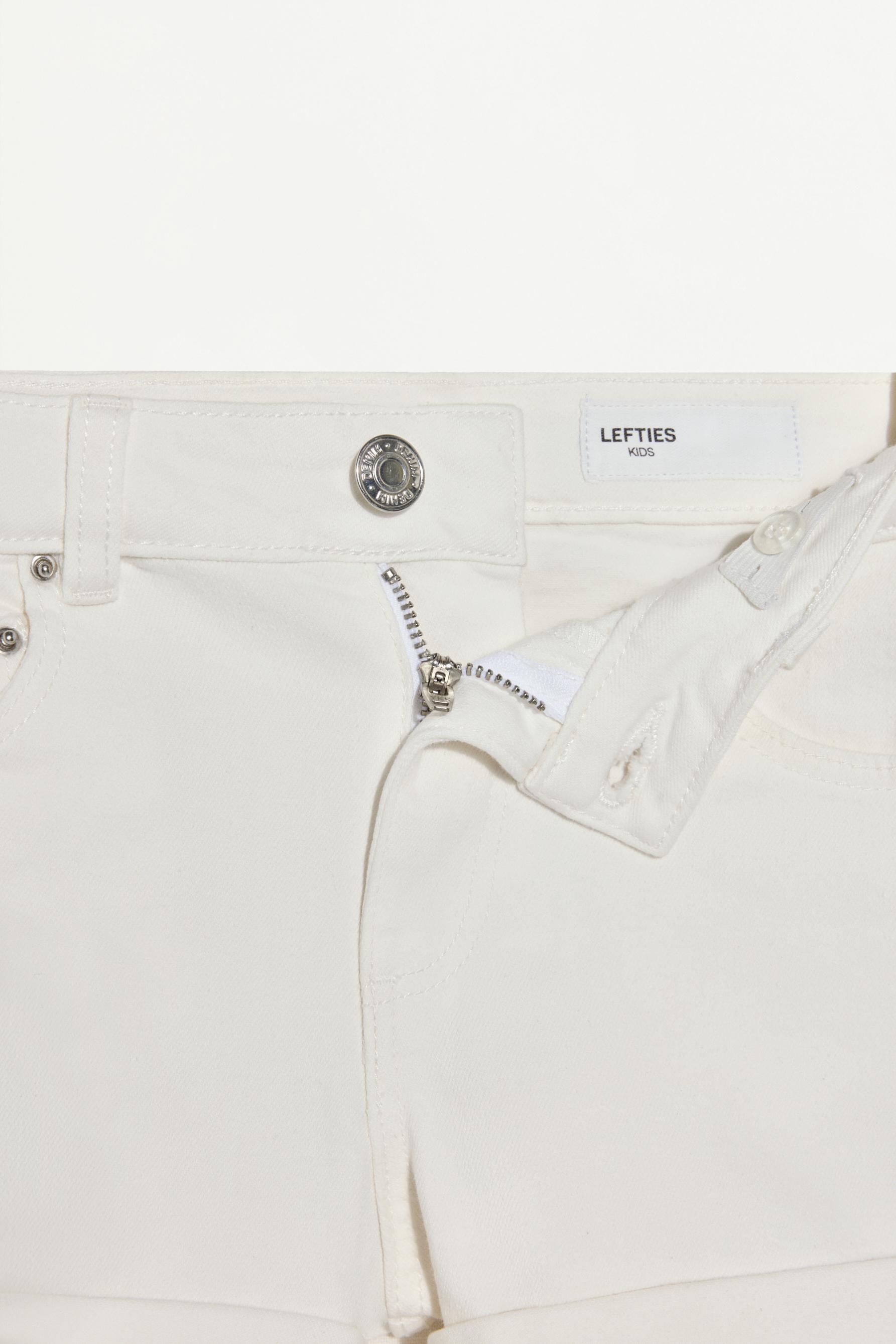Stretch denim shorts — ECRU