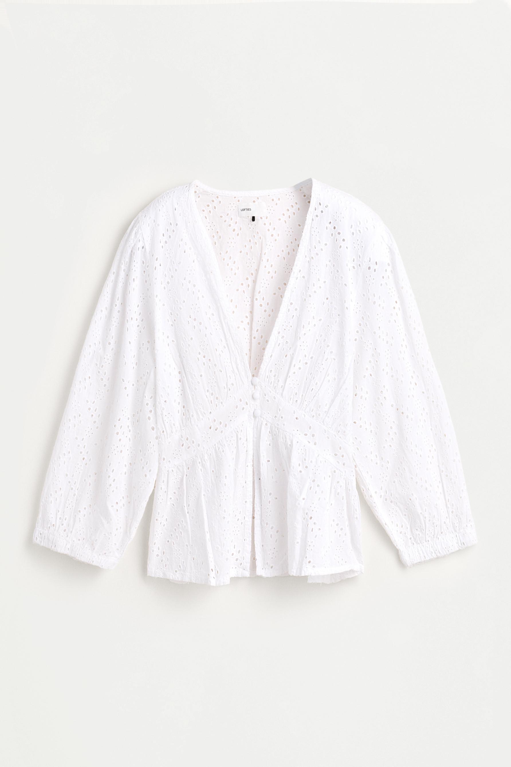 Swiss embroidery shirt — WHITE