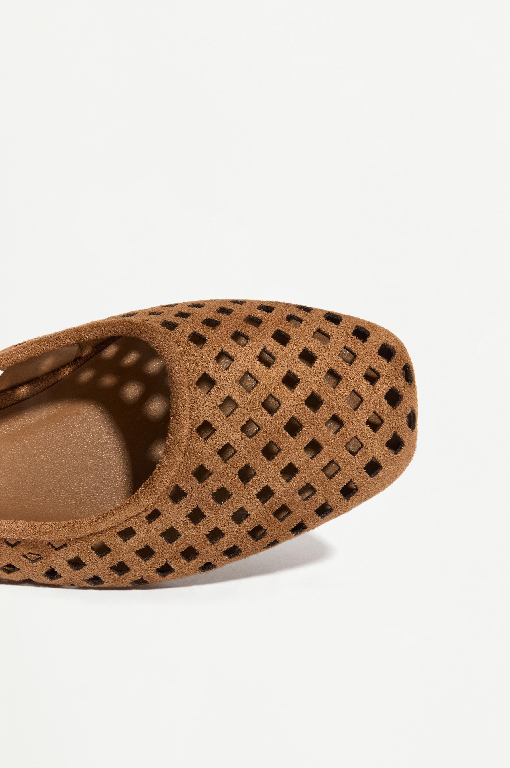 Openwork slingback flats — LEATHER