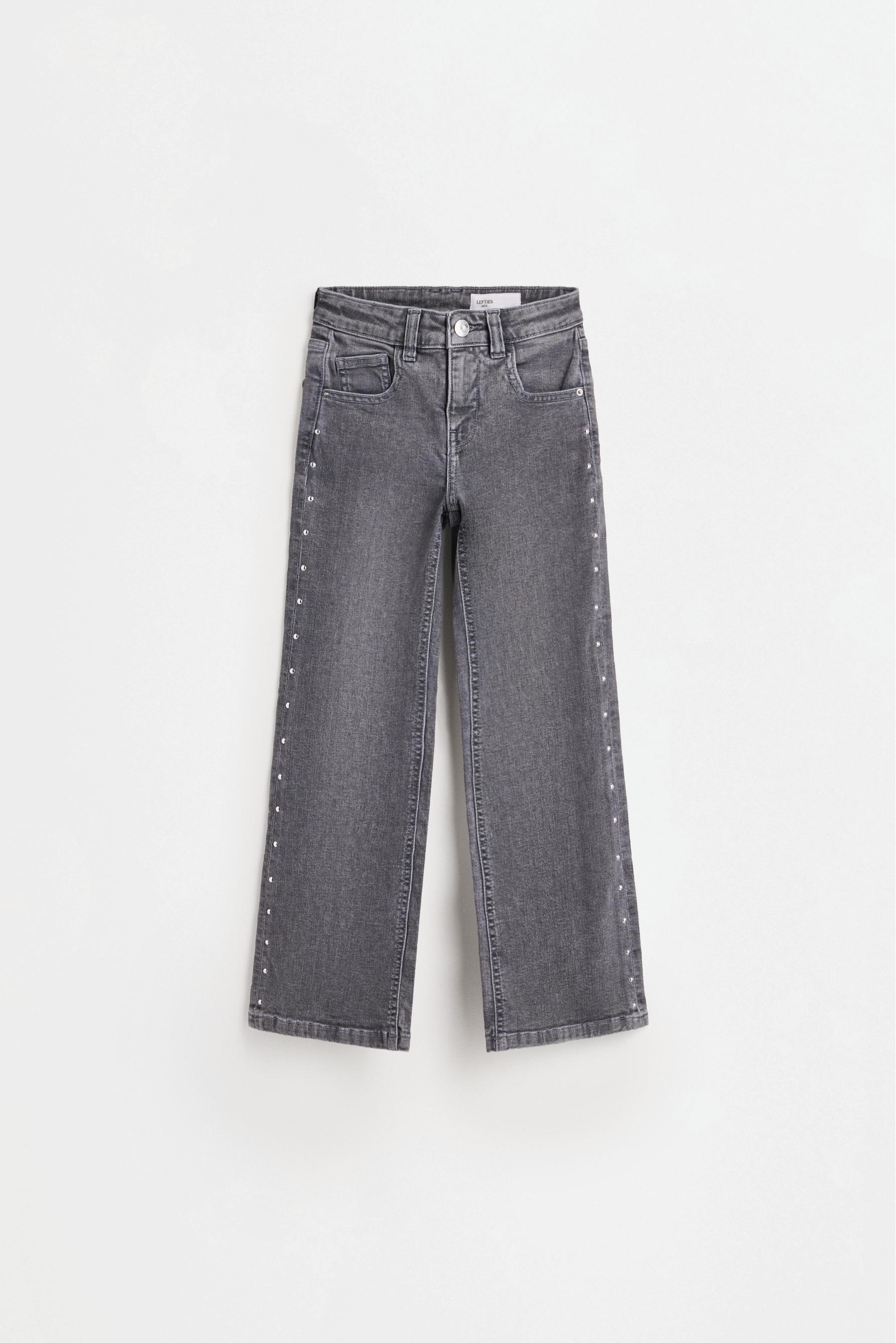 Studded bell bottom jeans — GREY