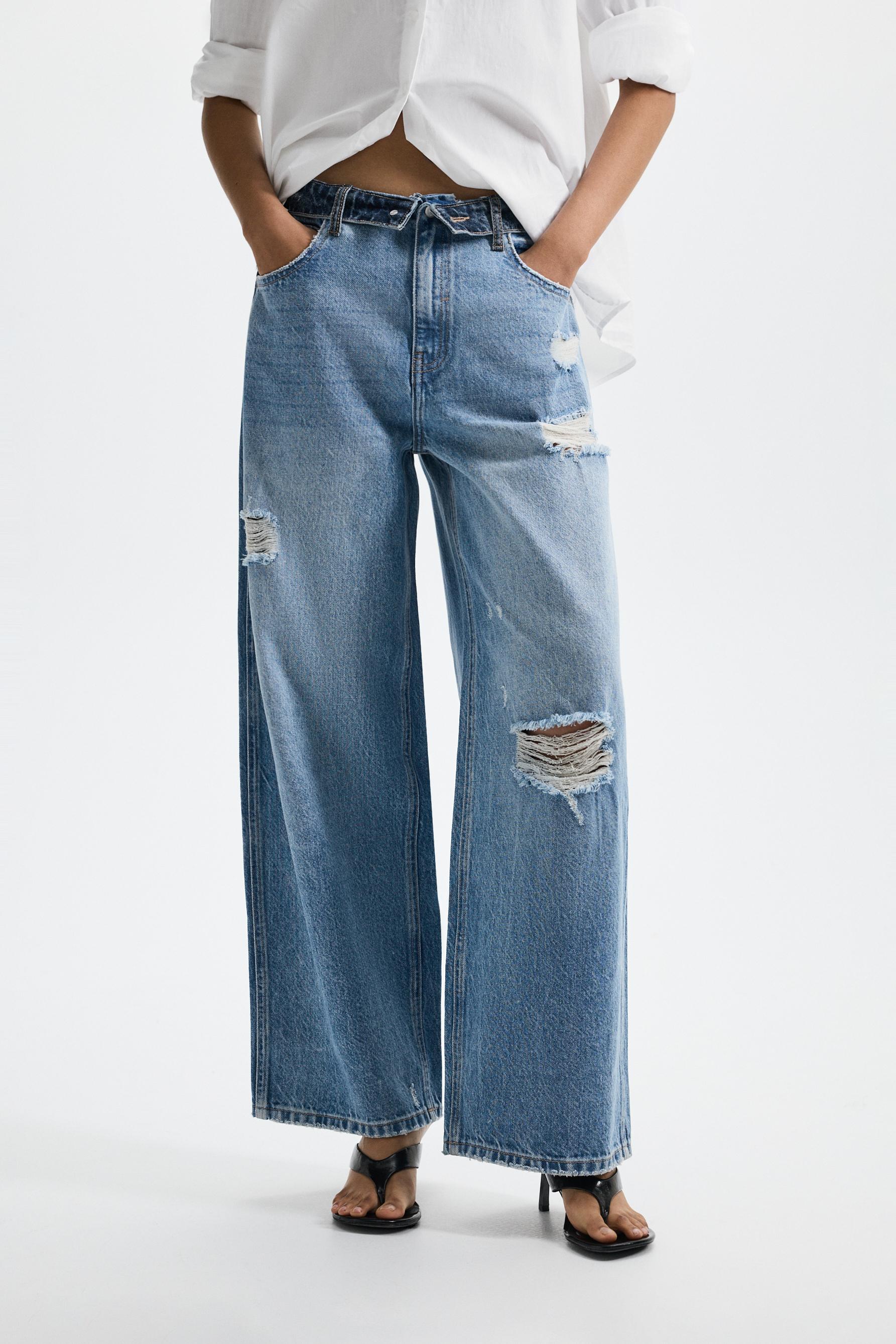 Double waistband baggy jeans — FADED NAVY