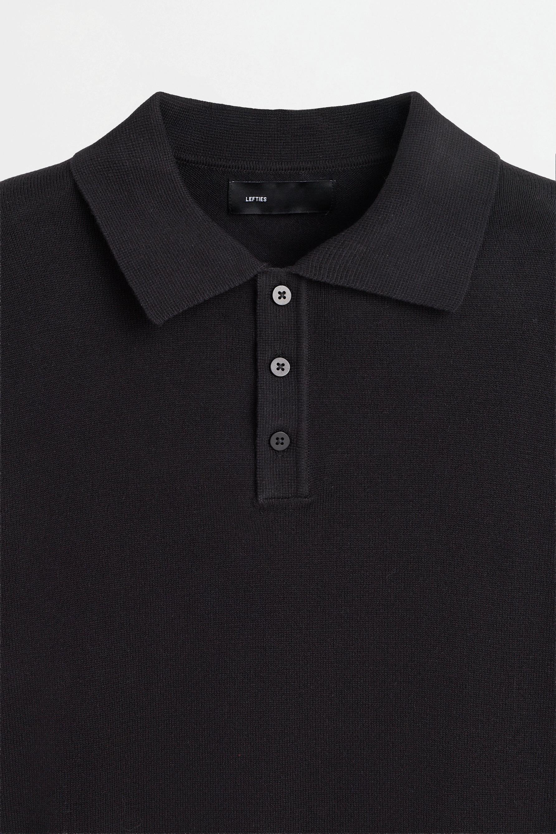 Basic polo sweater — BLACK