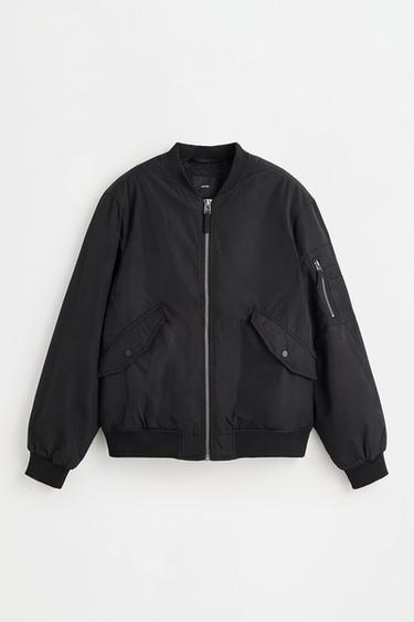 Quilted bomber jacket — BLACK 6