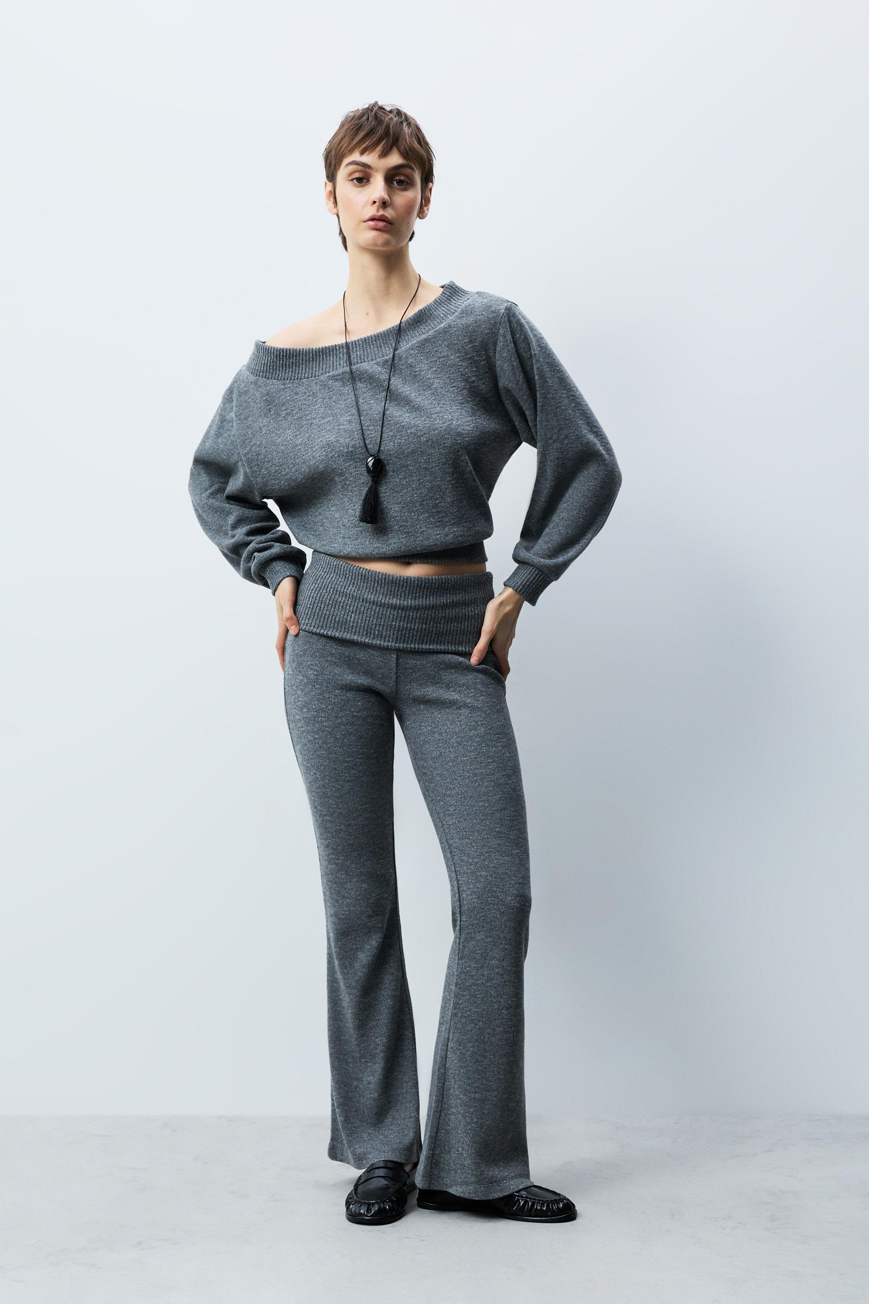 Pantalón flare punto cortado