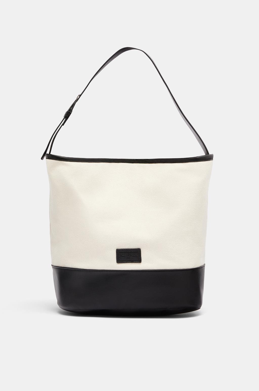 Large canvas bucket bag