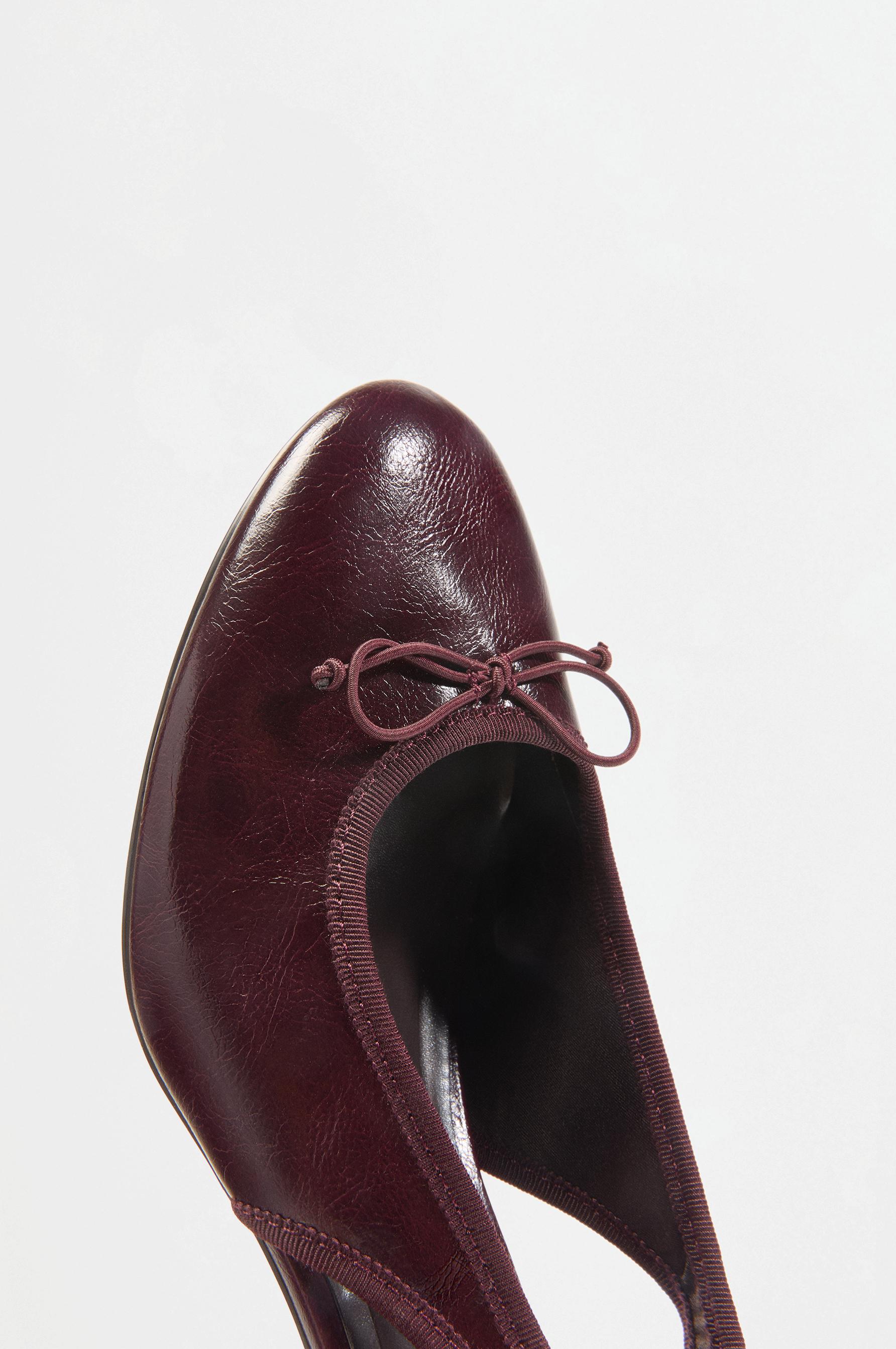 Bow heel ballet flat — BURGUNDY