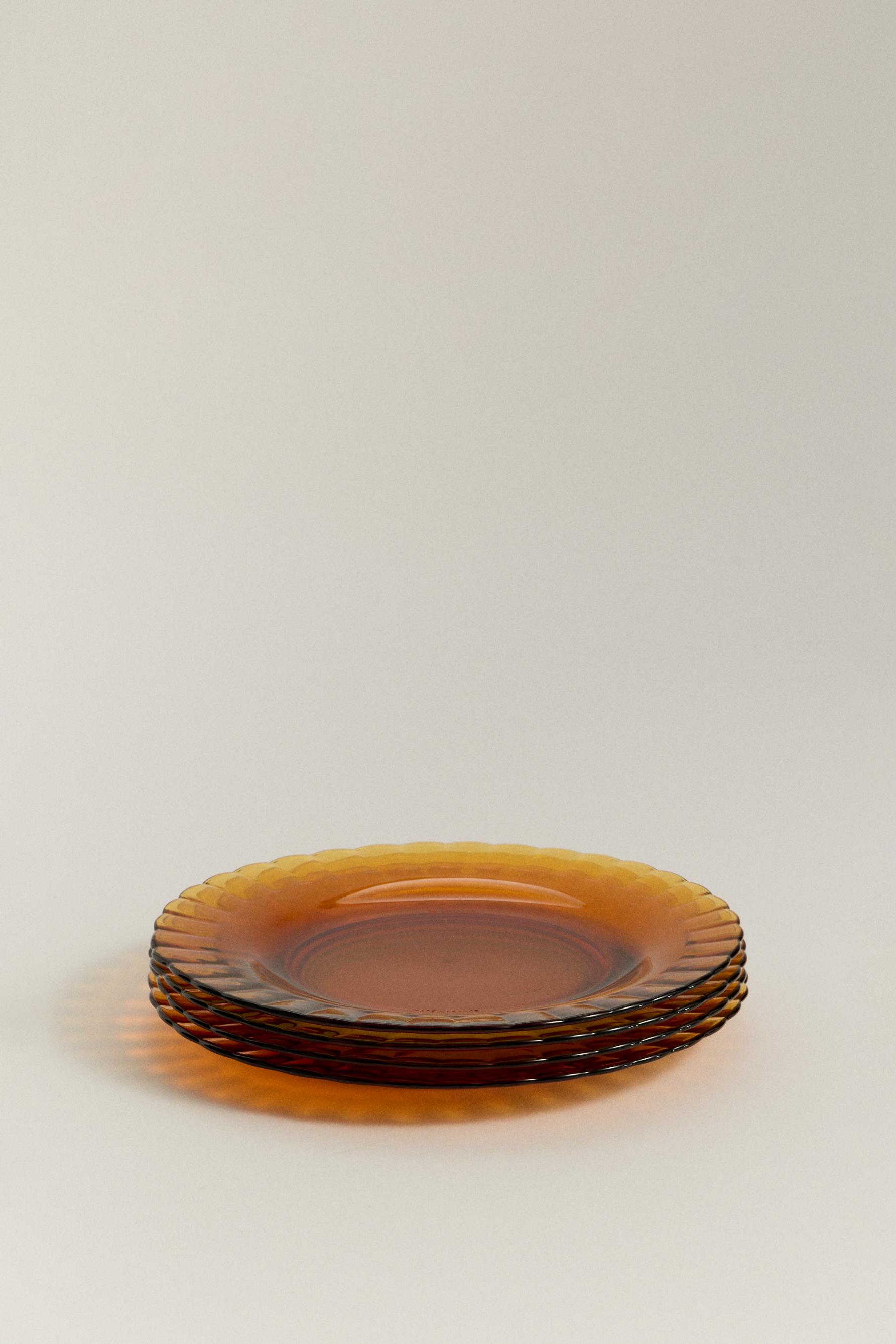 Pack 4 platos llanos Duralex® vidrio color 23 cm