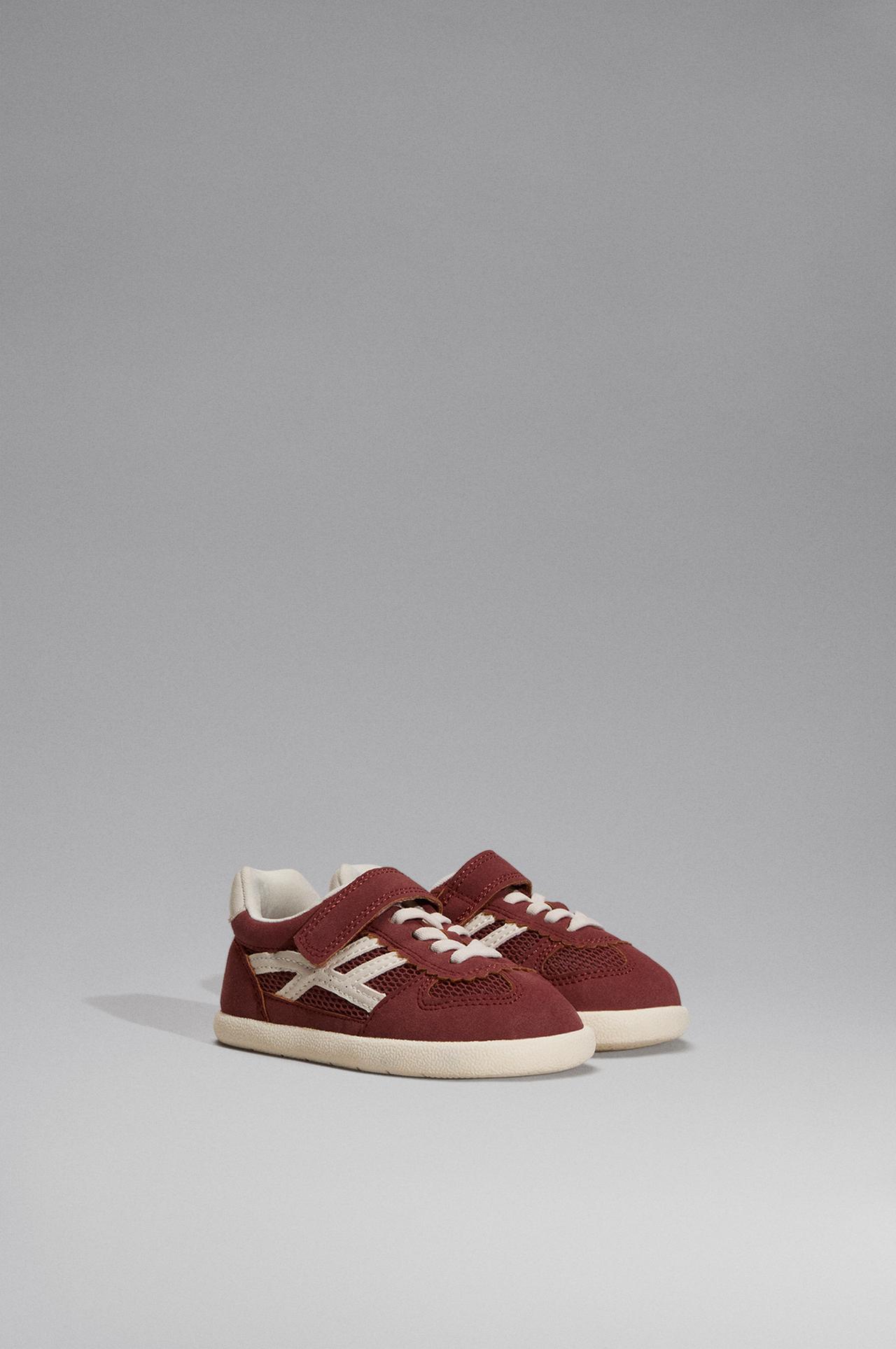 Mixed-finish barefoot sneakers — BURNT ORANGE