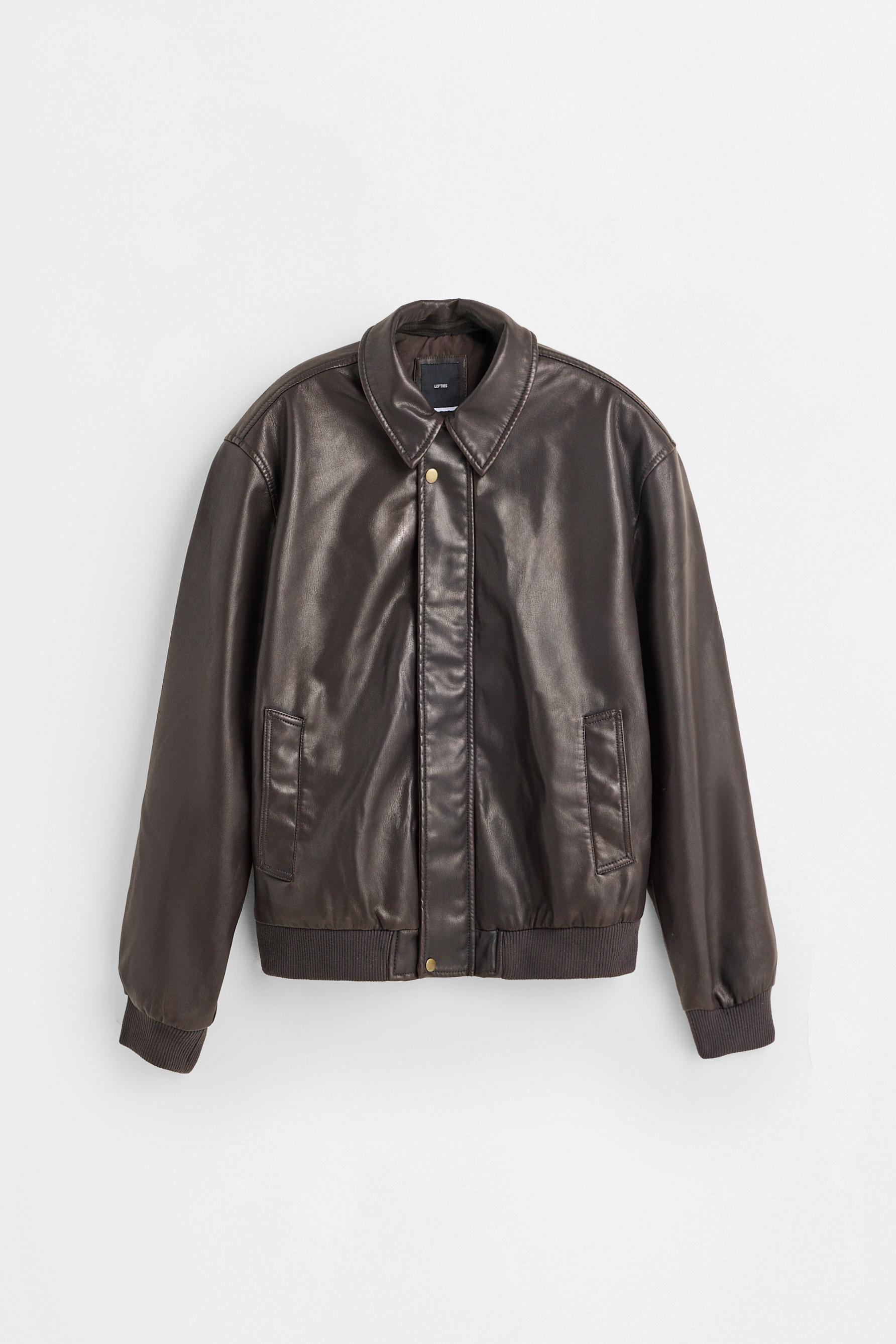 Leather effect jacket — BROWN