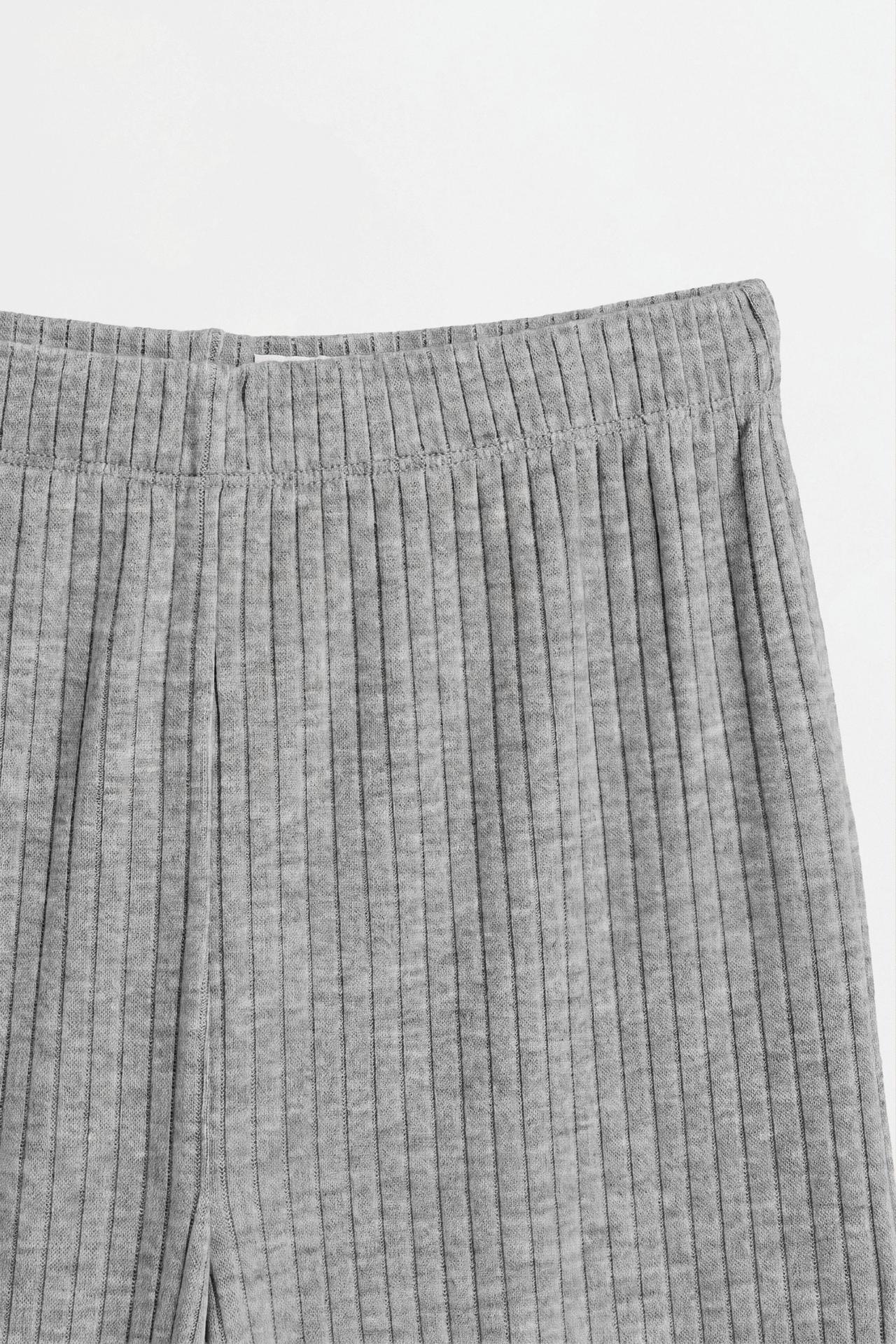 Ribbed knit sweater and trousers co-ord — GREY MARL