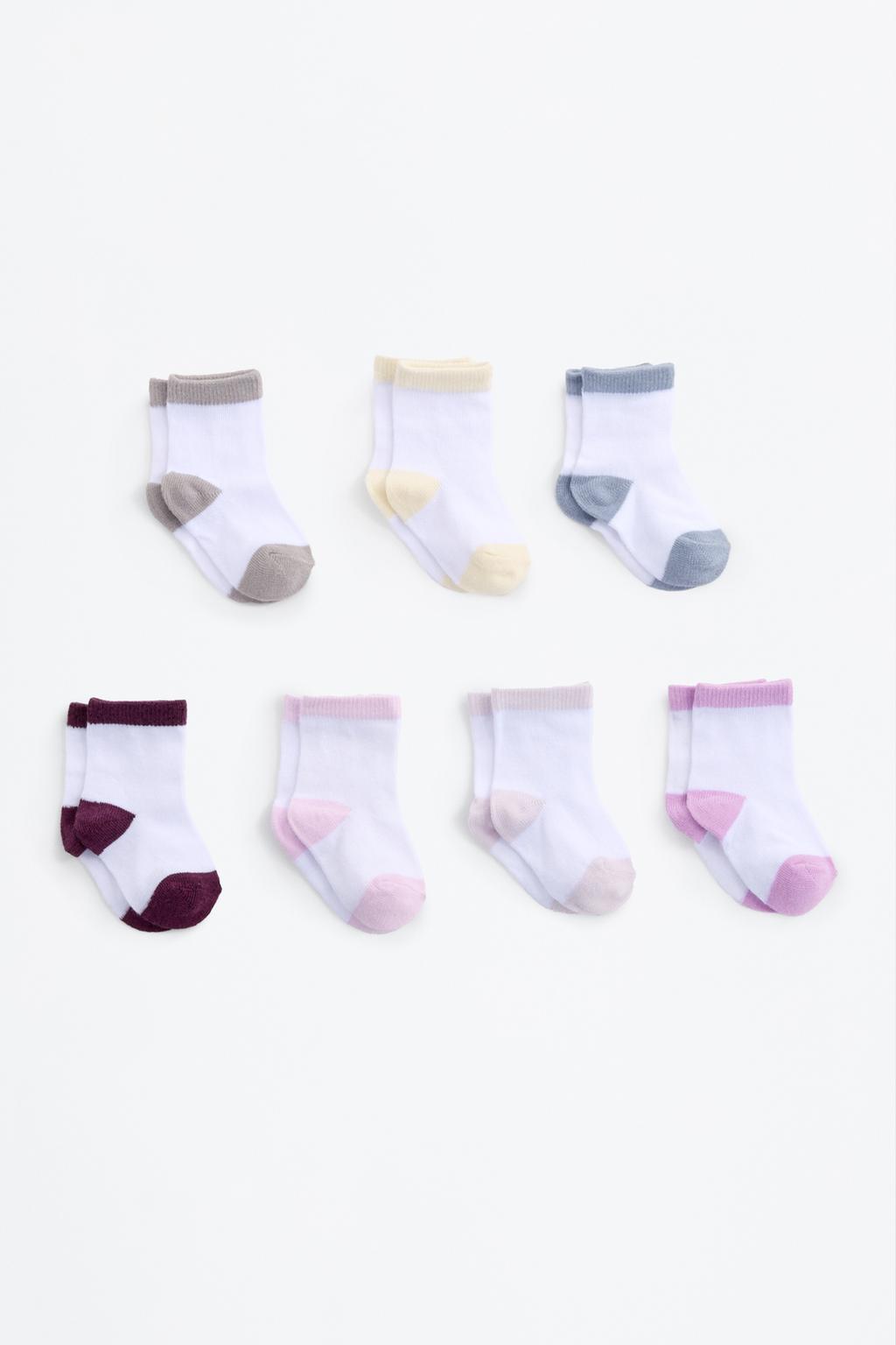 7-pack of long colour block socks