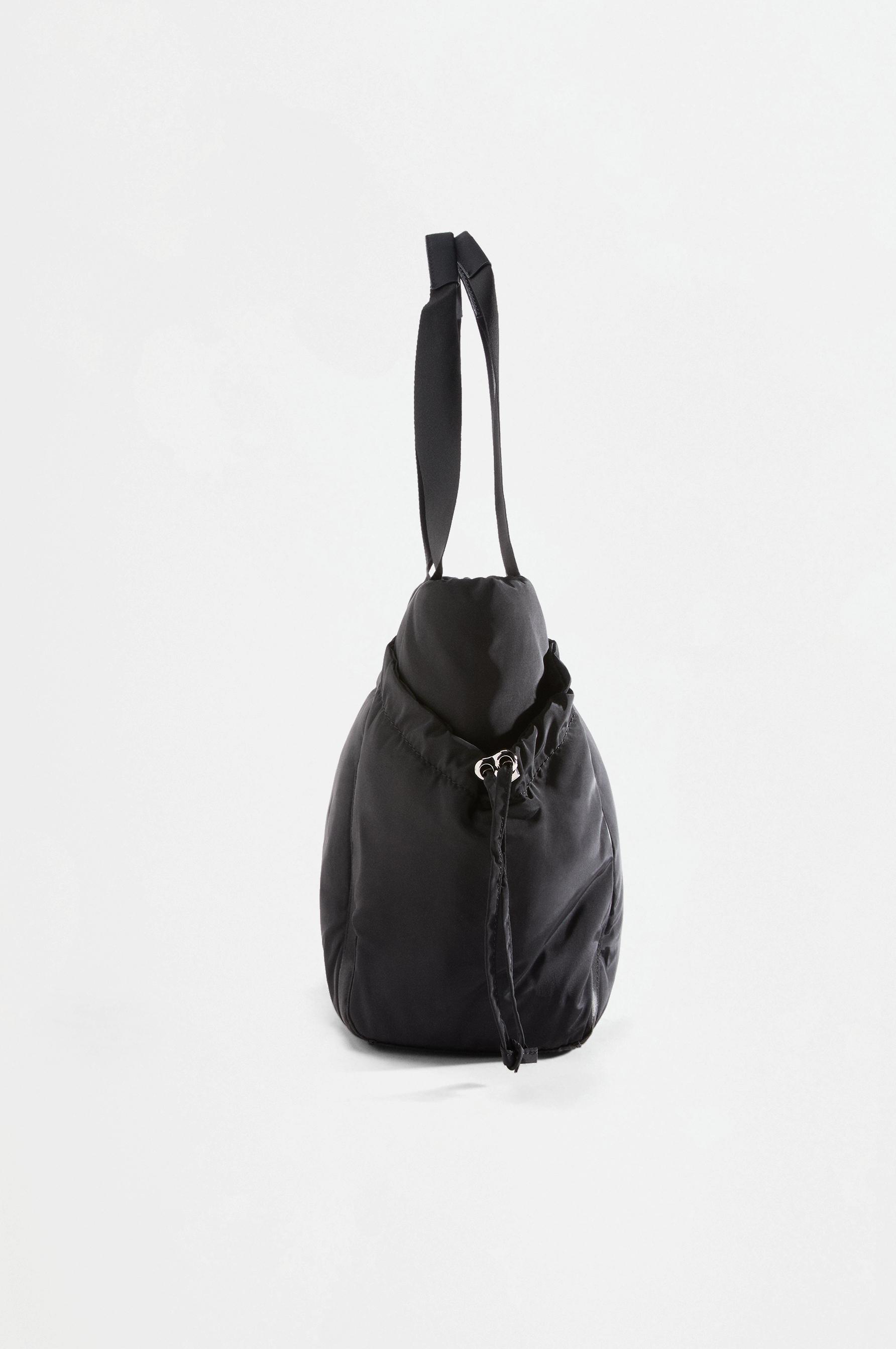Nylon shopper bag — BLACK