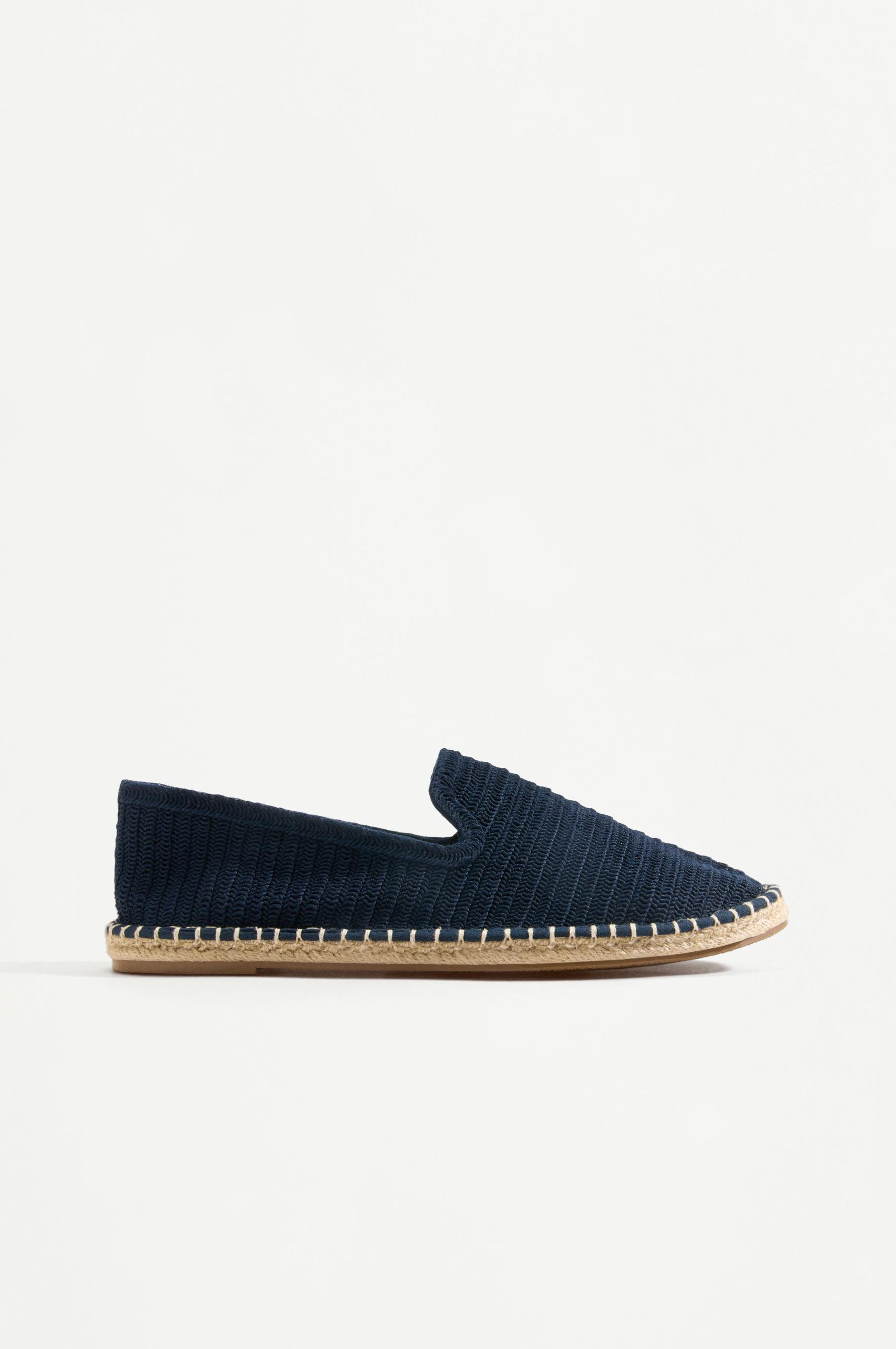 Crochet jute effect espadrilles — NAVY BLUE