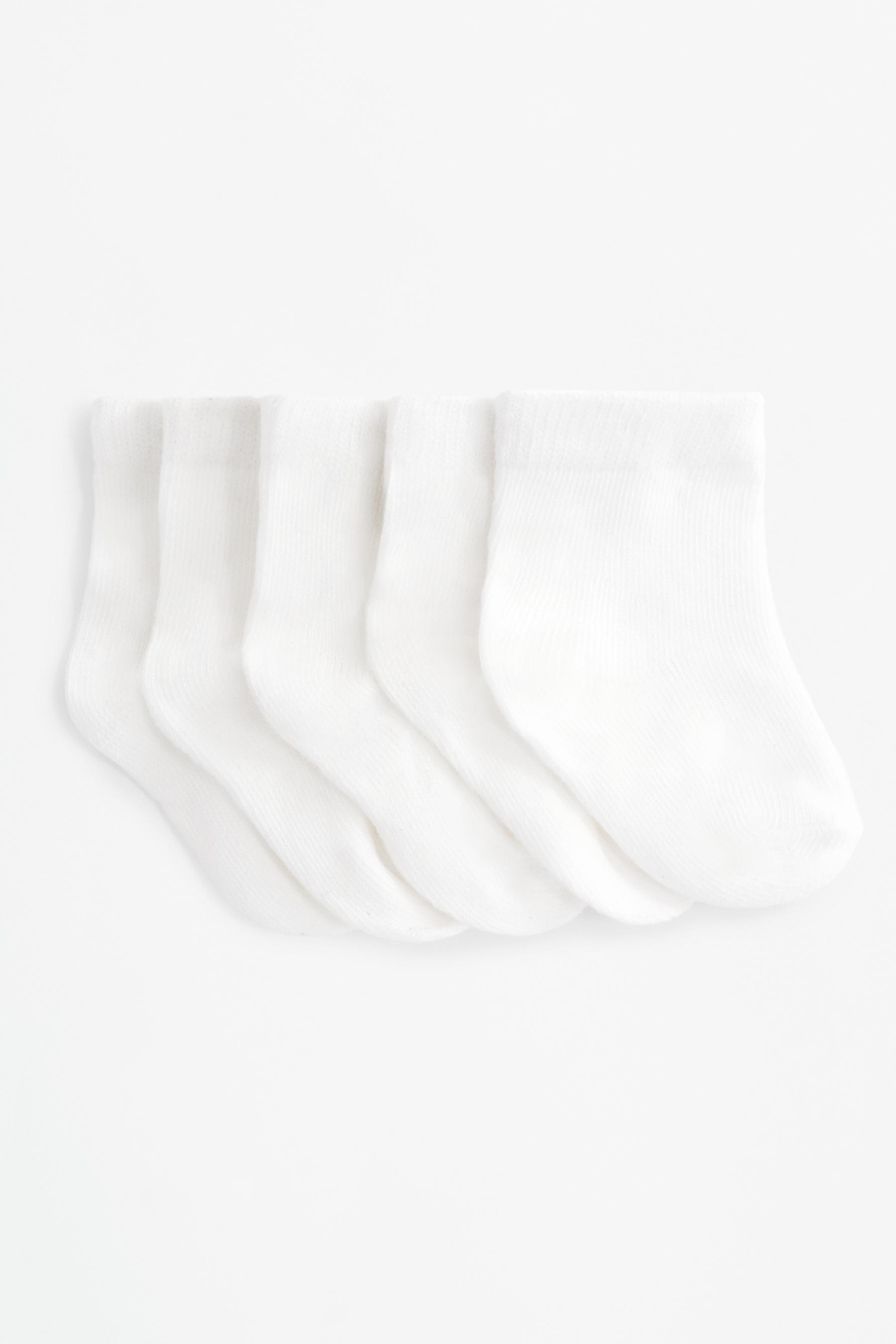 Color block long socks (Pack 7) — WHITE