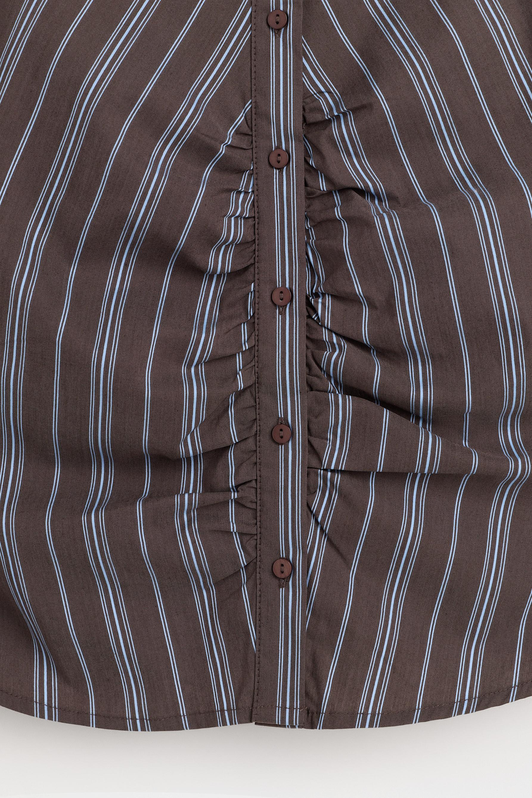 Gathered shirt — CHOCOLATE