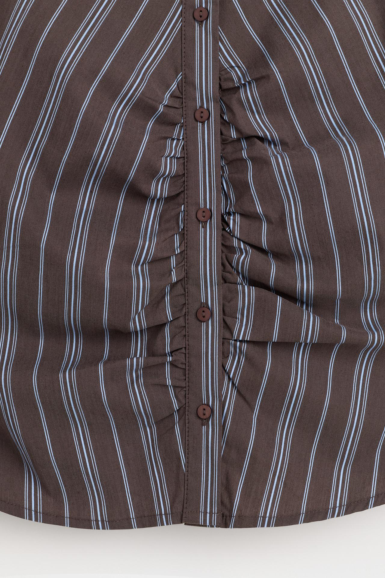 Gathered shirt — CHOCOLATE