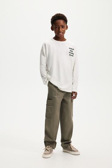 Balloon fit cargo trousers — PALE KHAKI 1