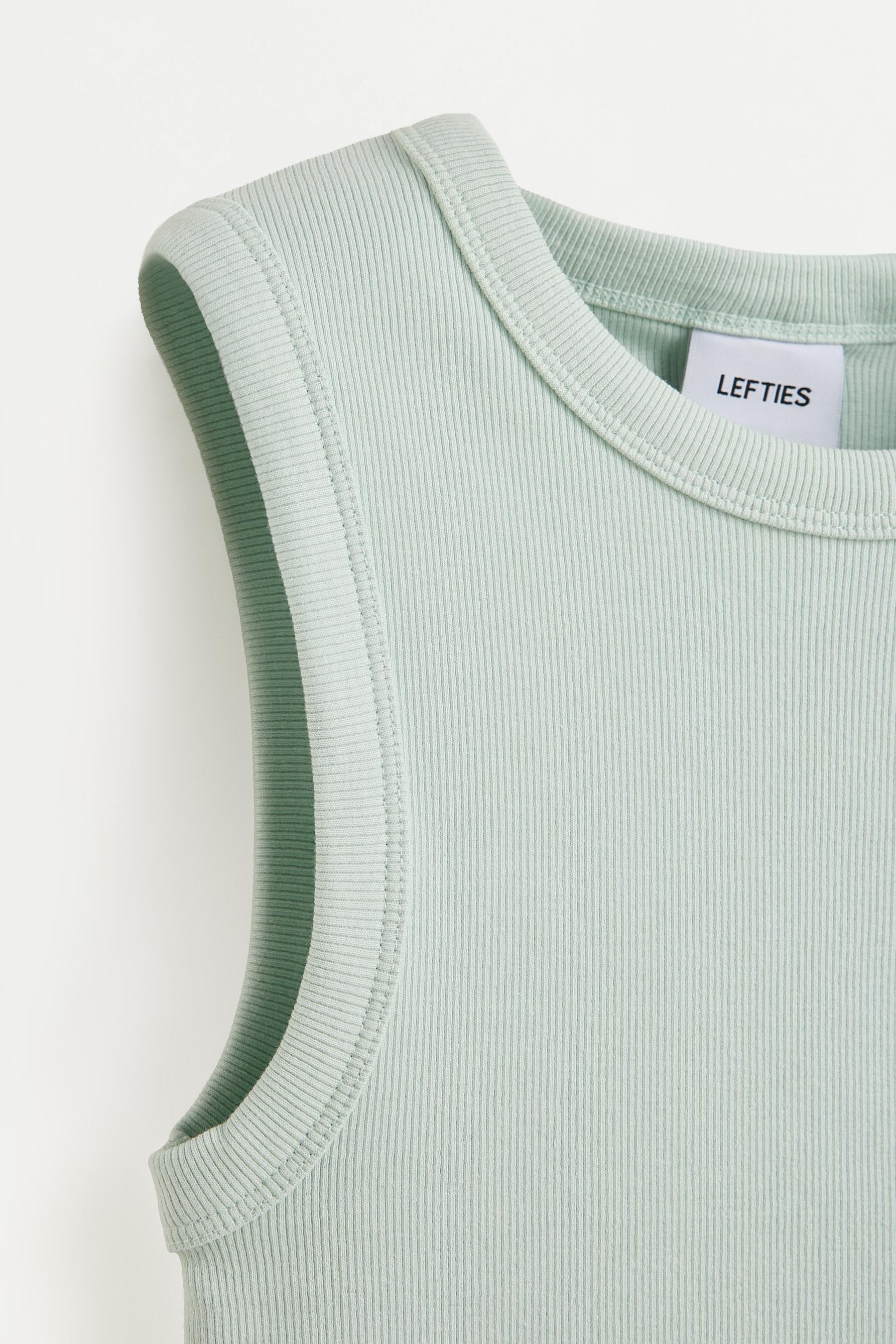 Ribbed racerback top — PALE MINT GREEN