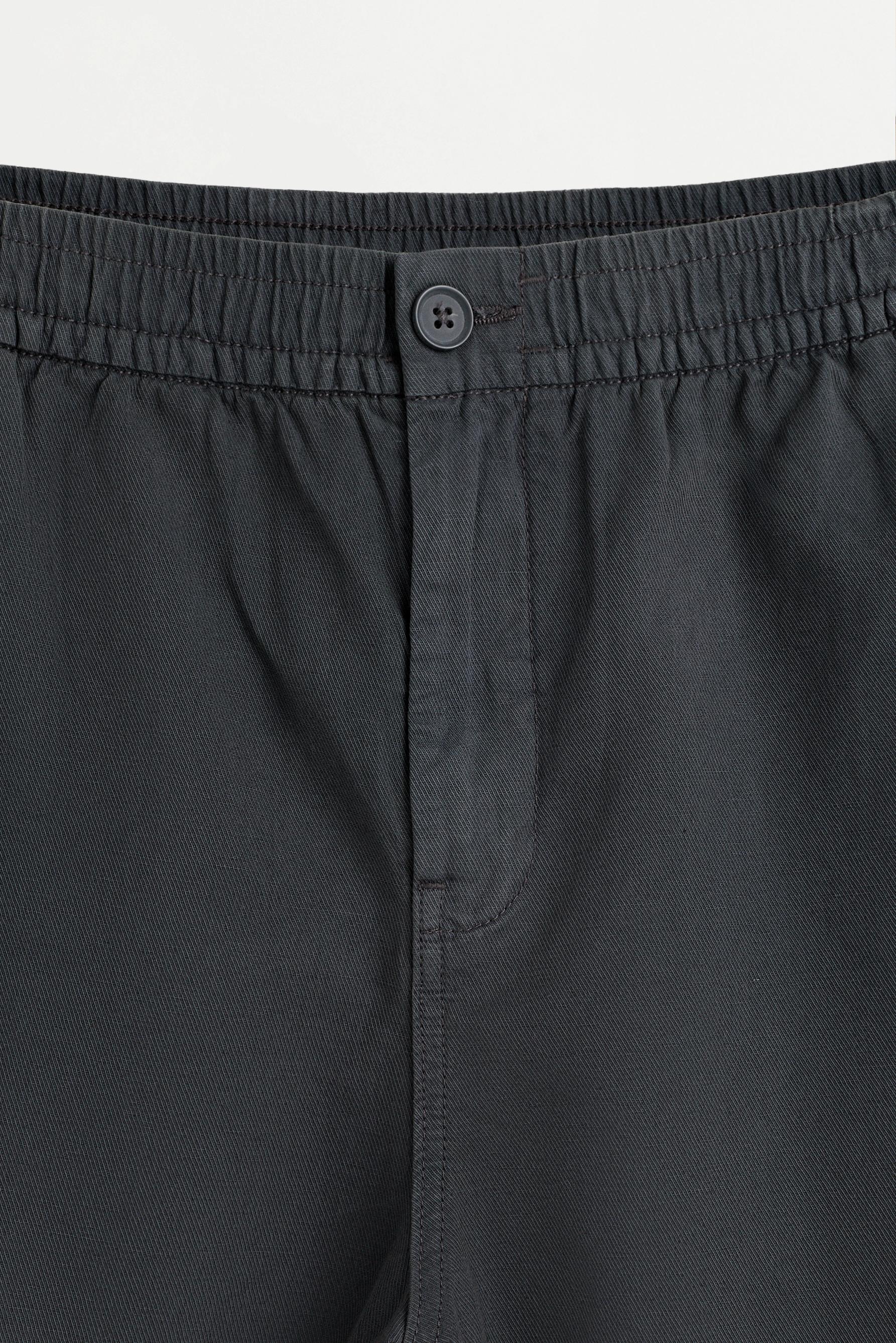 Linen blend jogger Bermuda shorts — ANTHRACITE GREY