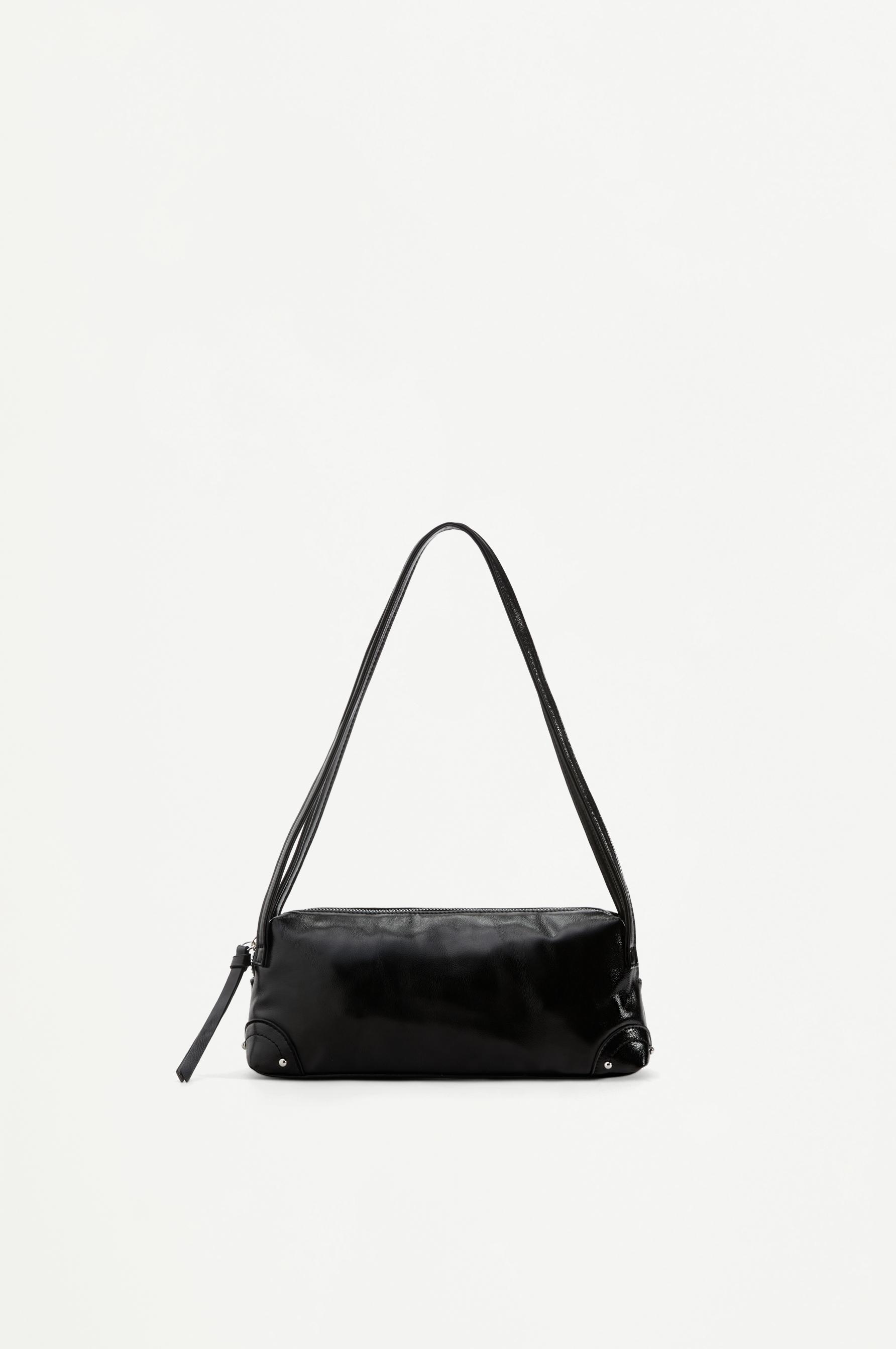 Double handle shoulder bag — BLACK