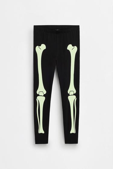 Girls' | Glow-in-the-dark skeleton pajamas — BLACK 4