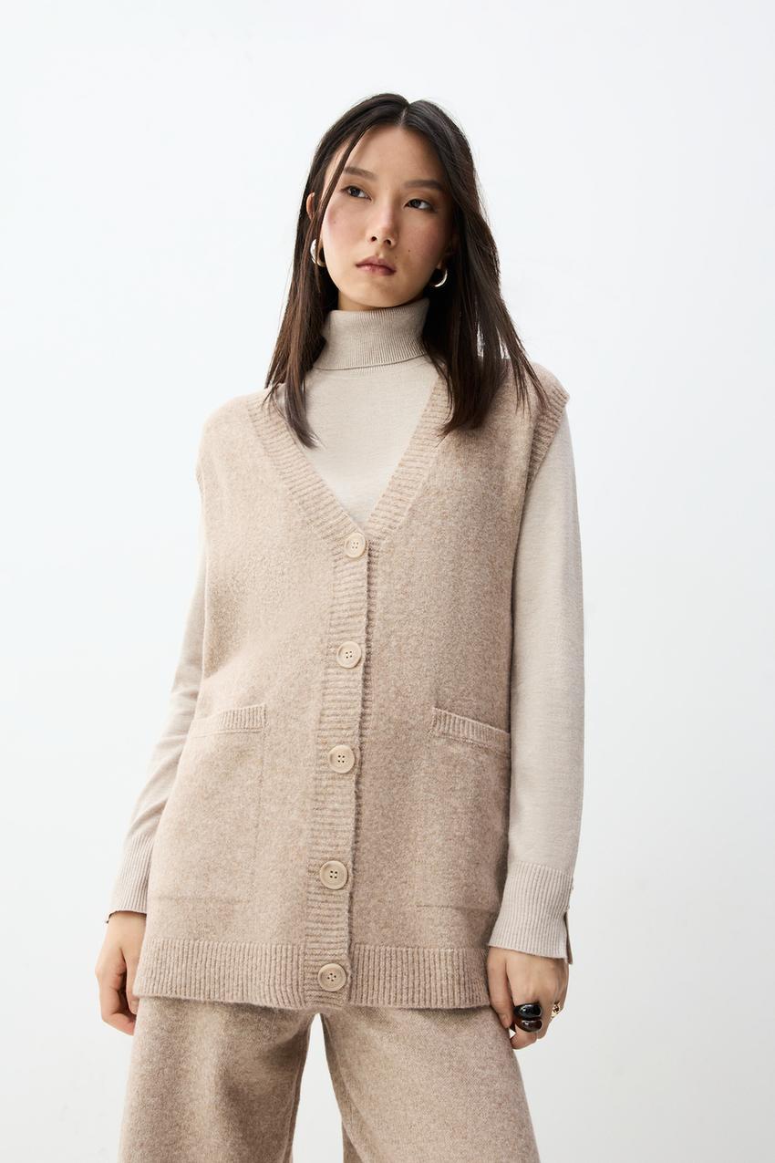 Chaleco largo punto Total Look ROPA Mujer Lefties ESPAÑA