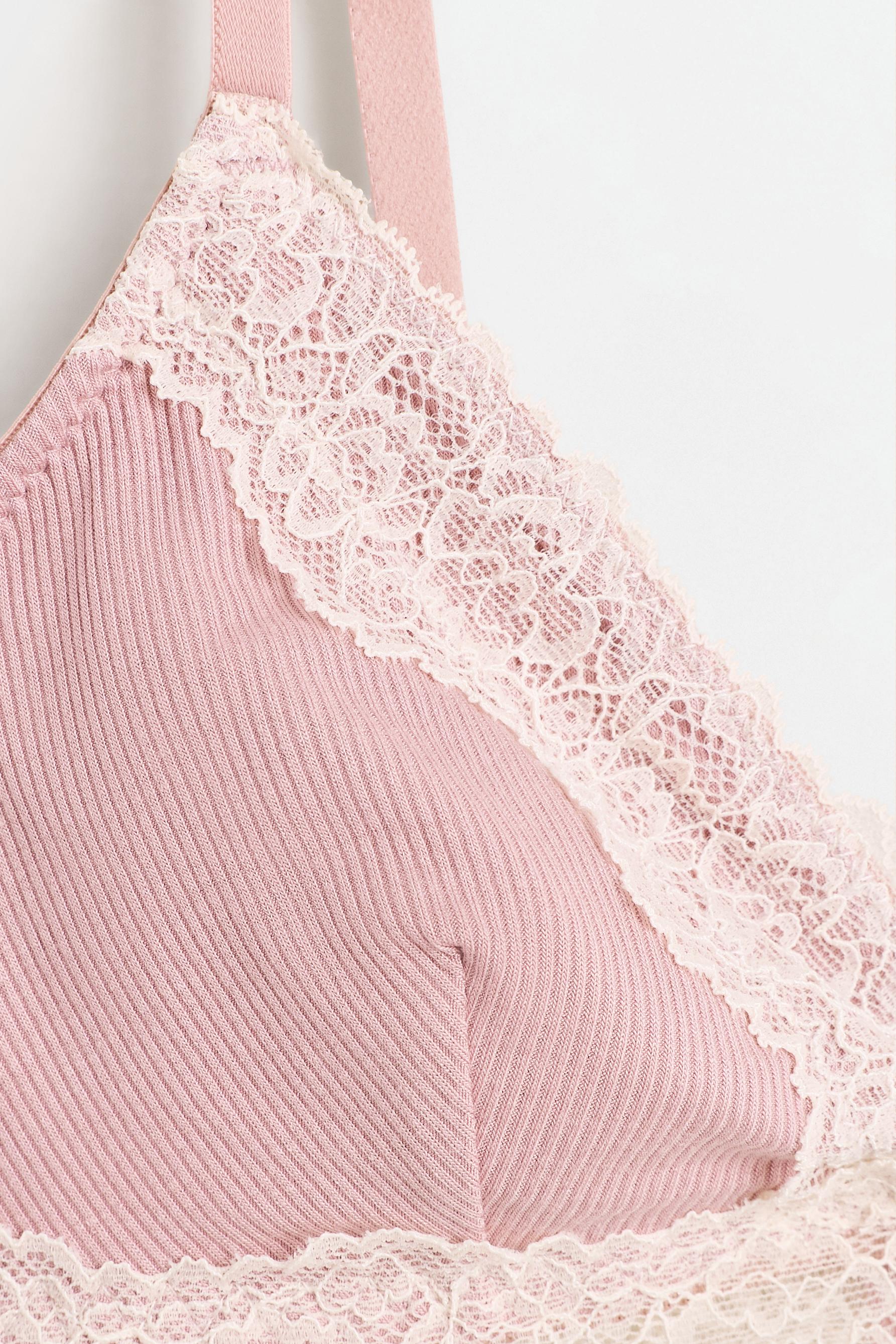 Lace triangle bra (2-pack) — PASTEL PINK