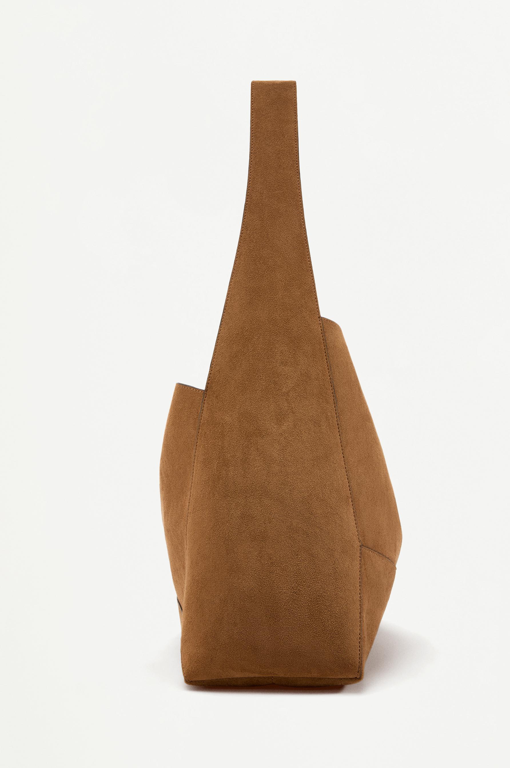 Asymmetric shopper bag — CAMEL