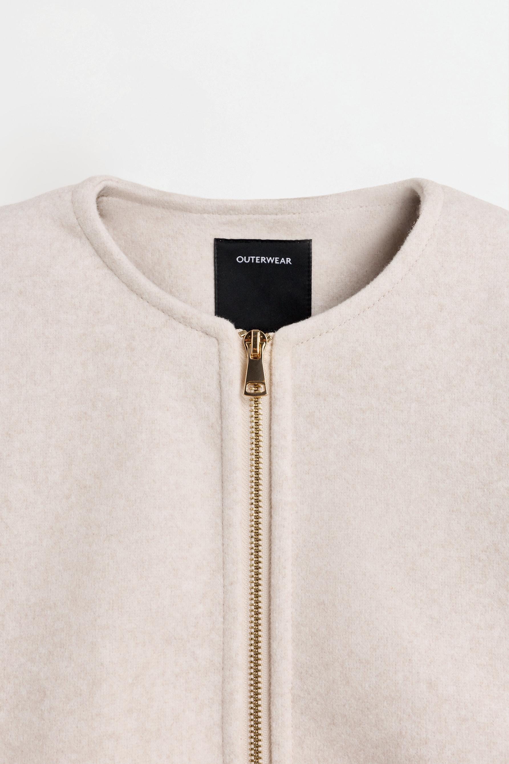 Felt bomber jacket — SAND