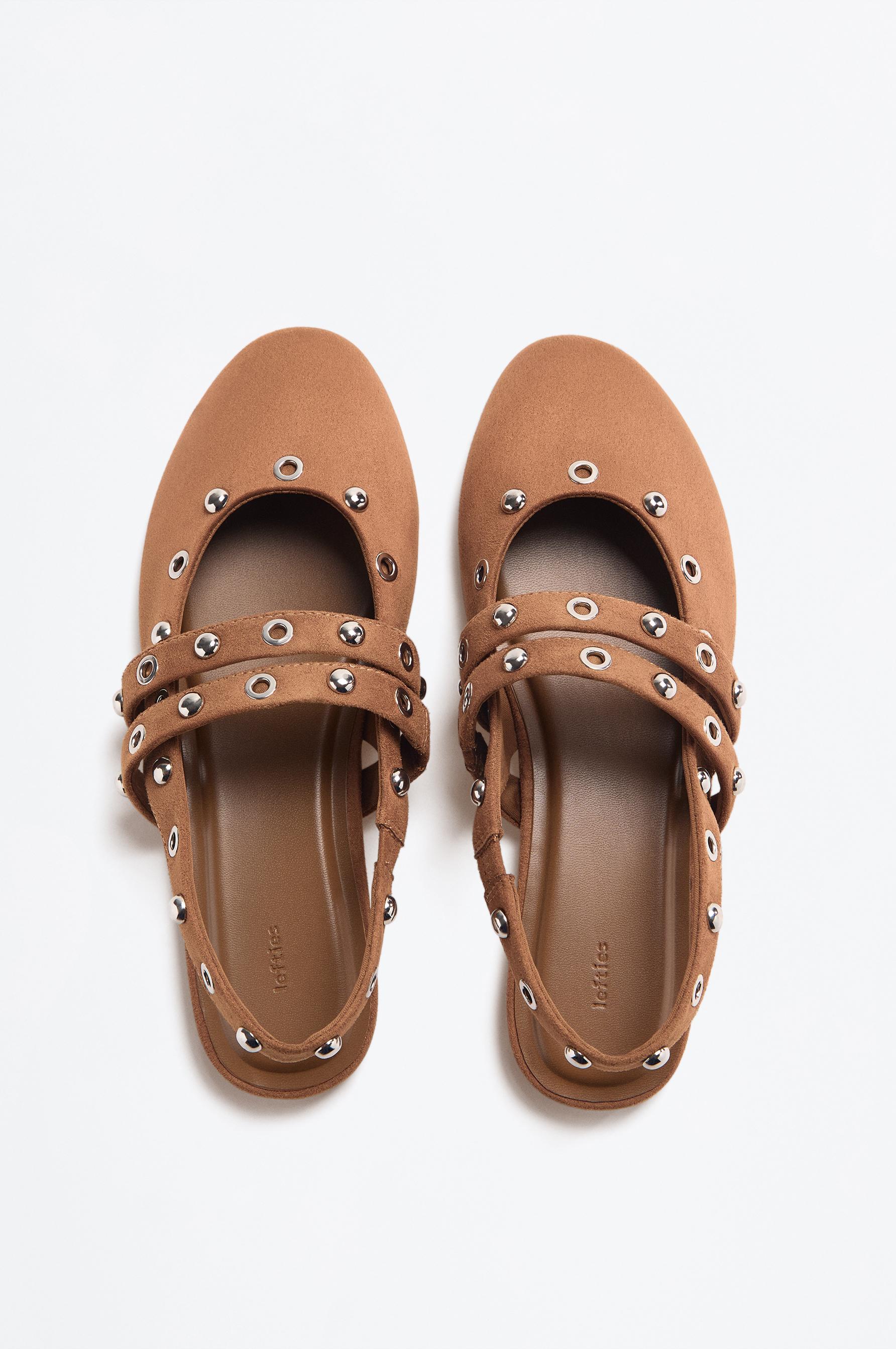 Lefties Deri Lefties Arkasi açık zımbalı ayakkabı