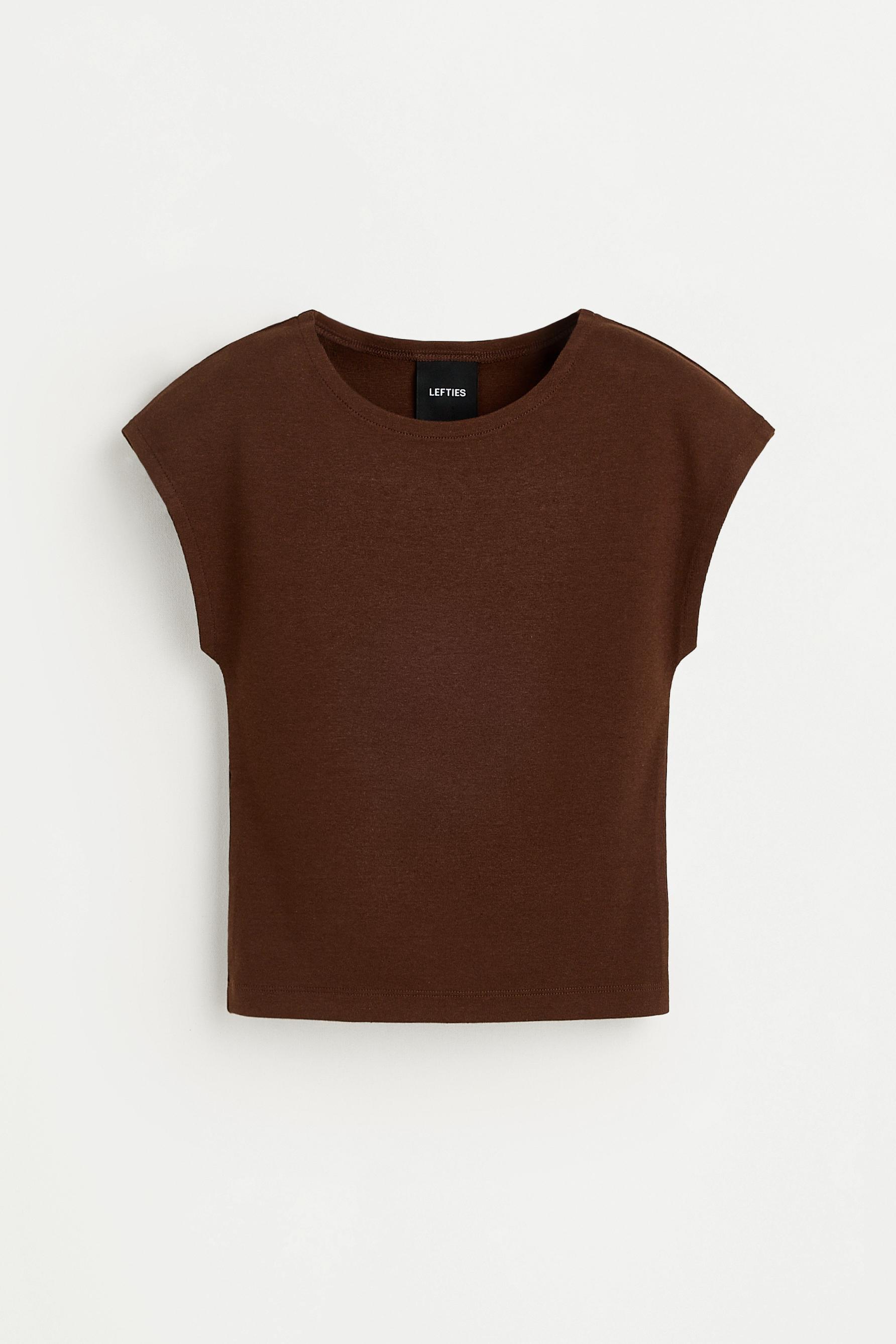 Cropped T-shirt — BROWN