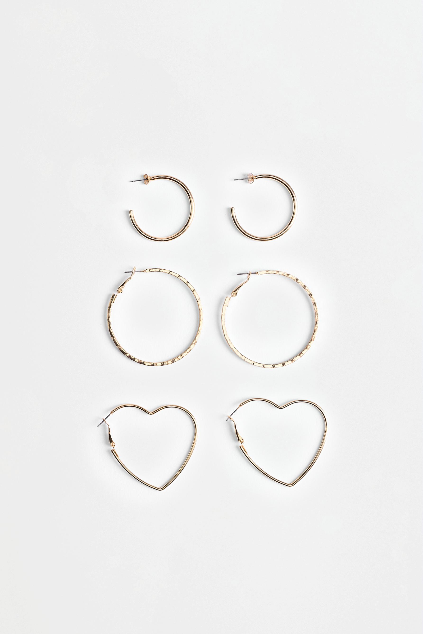 Assorted hoop earrings (3-pack) — GOLD