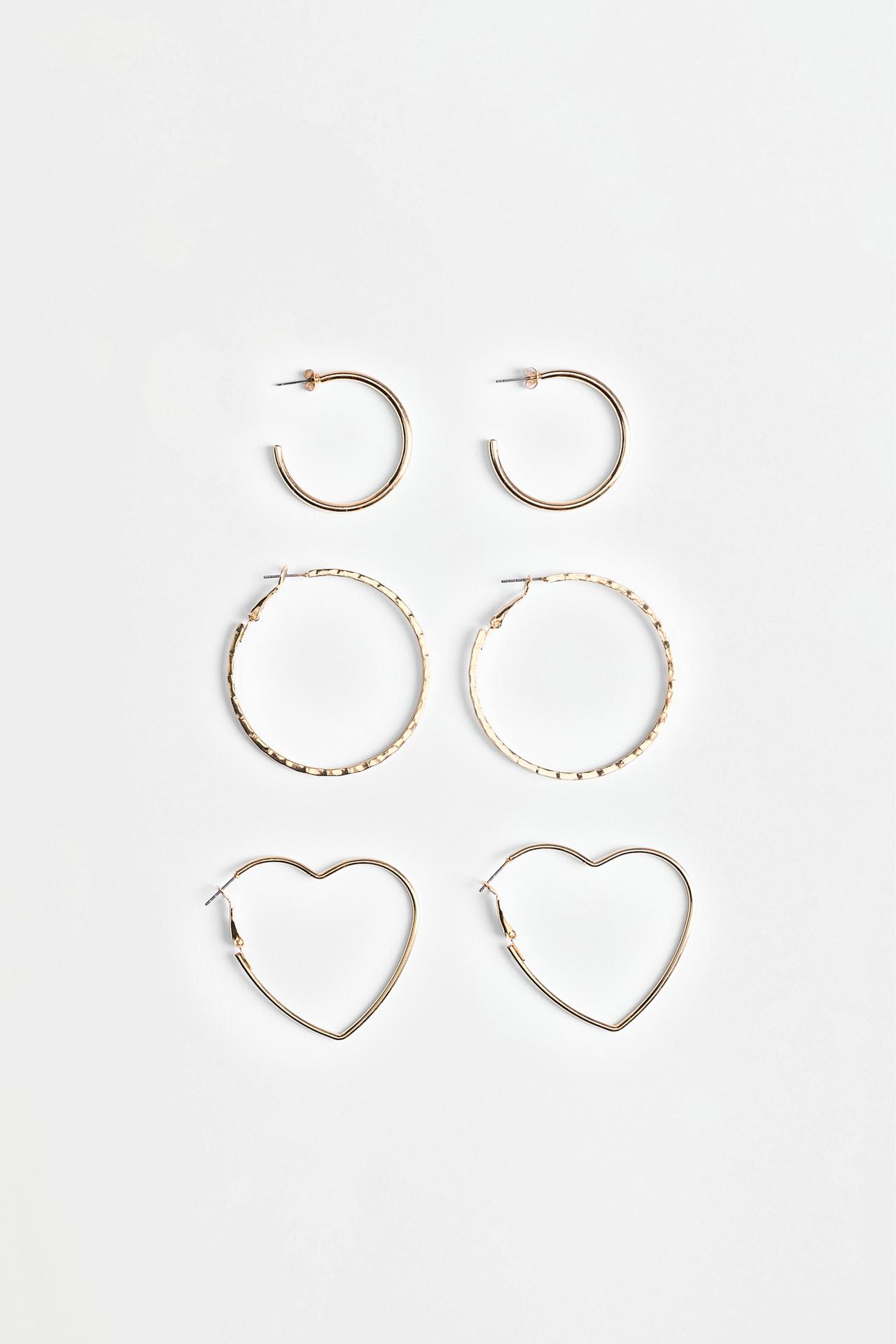 Assorted hoop earrings (3-pack) — GOLD
