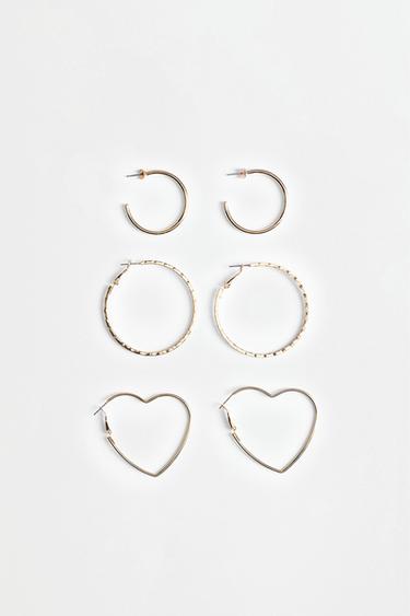 Assorted hoop earrings (3-pack) — GOLD 3