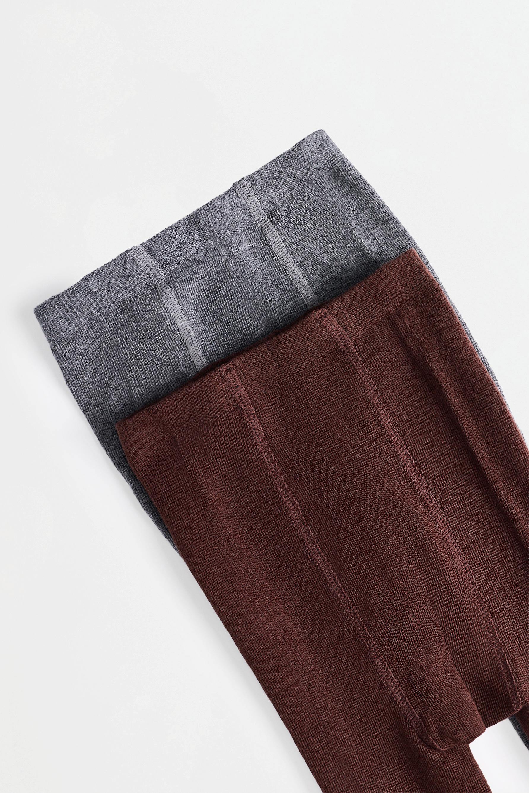 Solid tights (2-pack) — CHOCOLATE